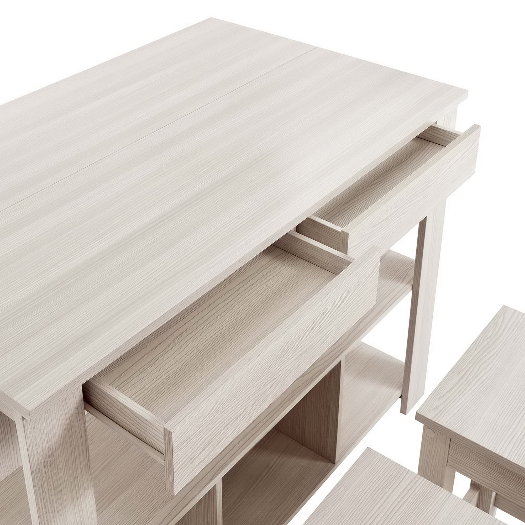 Modway Meadowbrook 3-Piece Kitchen Island and Stool Set