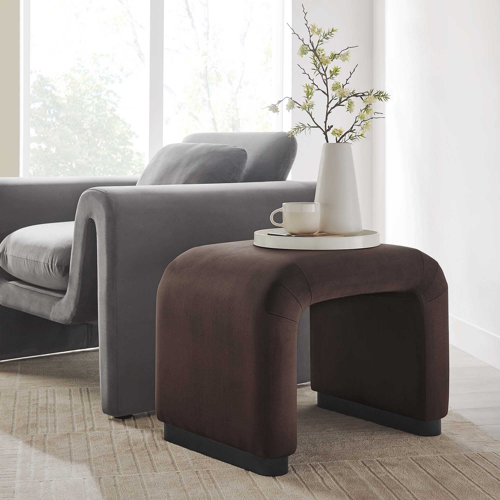 Modway Koda Performance Velvet Waterfall Stool