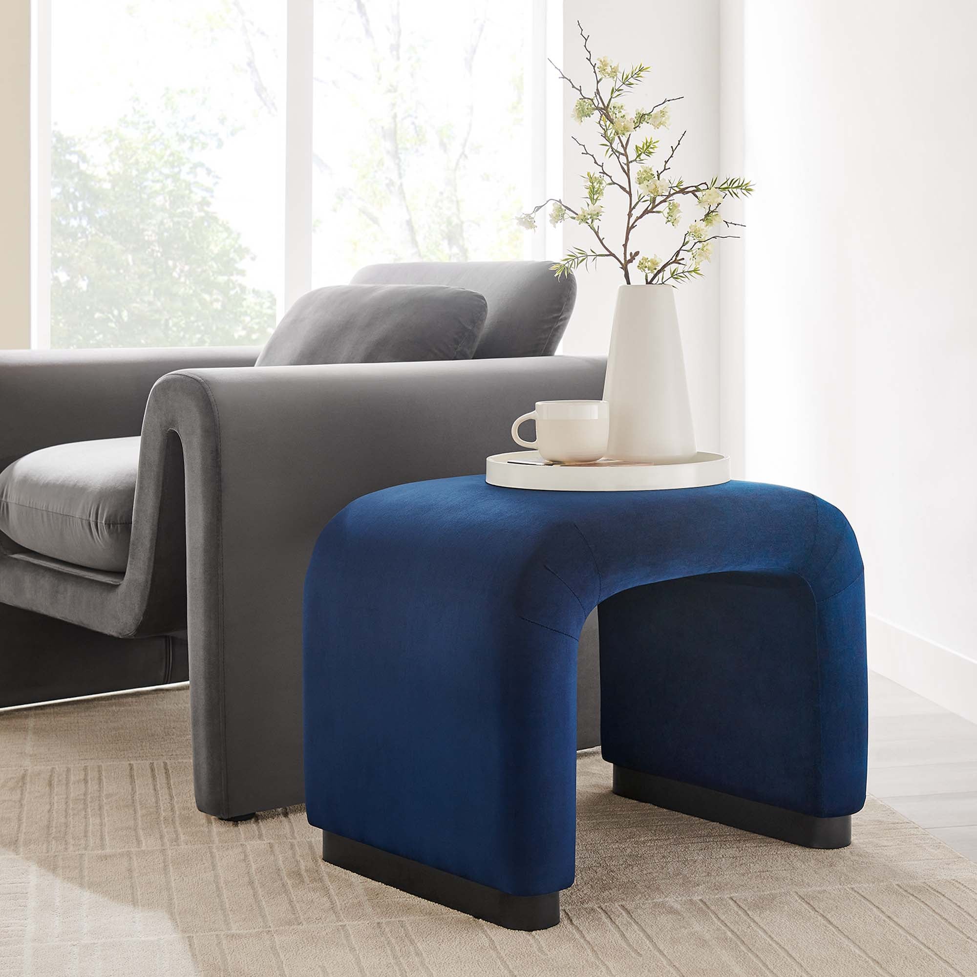 Modway Koda Performance Velvet Waterfall Stool