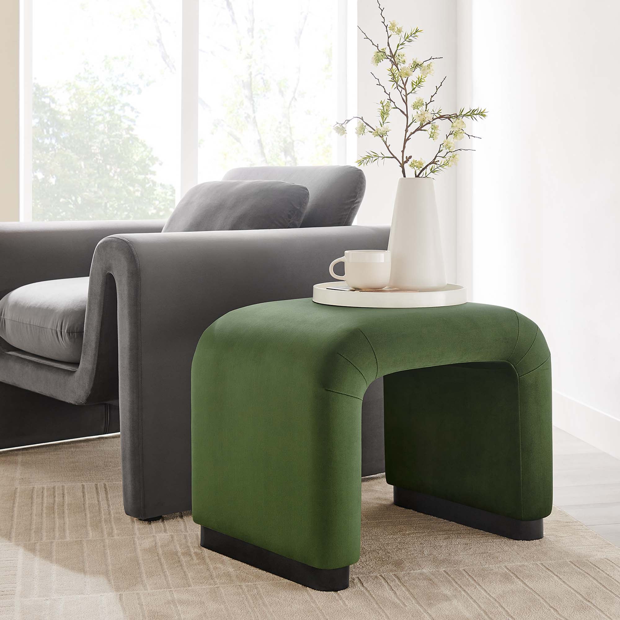 Modway Koda Performance Velvet Waterfall Stool