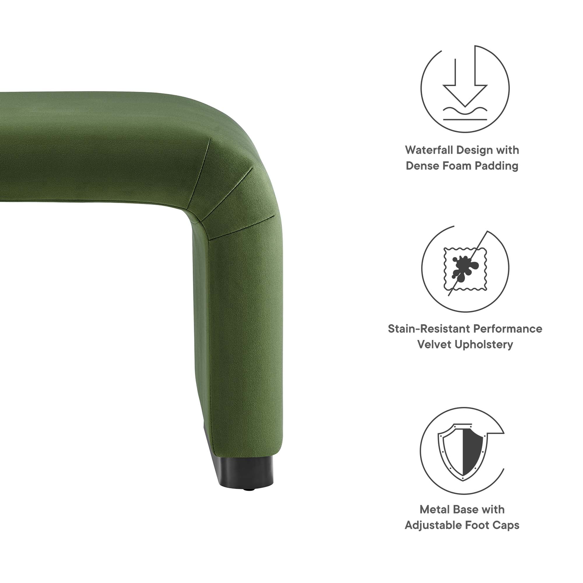 Modway Koda Performance Velvet Waterfall Stool