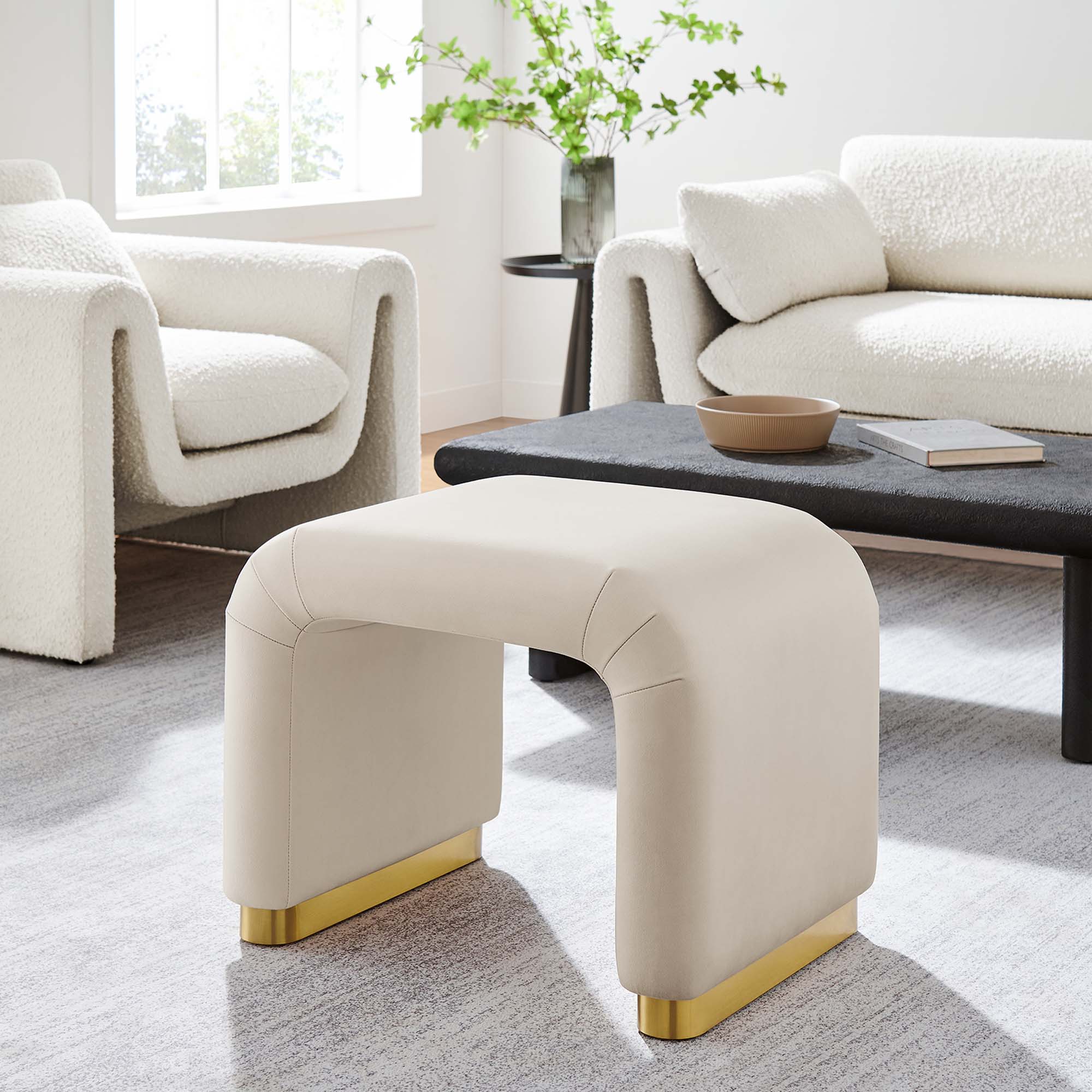 Modway Koda Performance Velvet Waterfall Stool