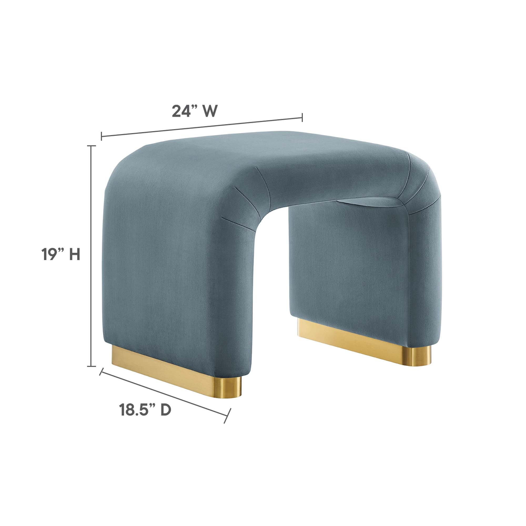 Modway Koda Performance Velvet Waterfall Stool