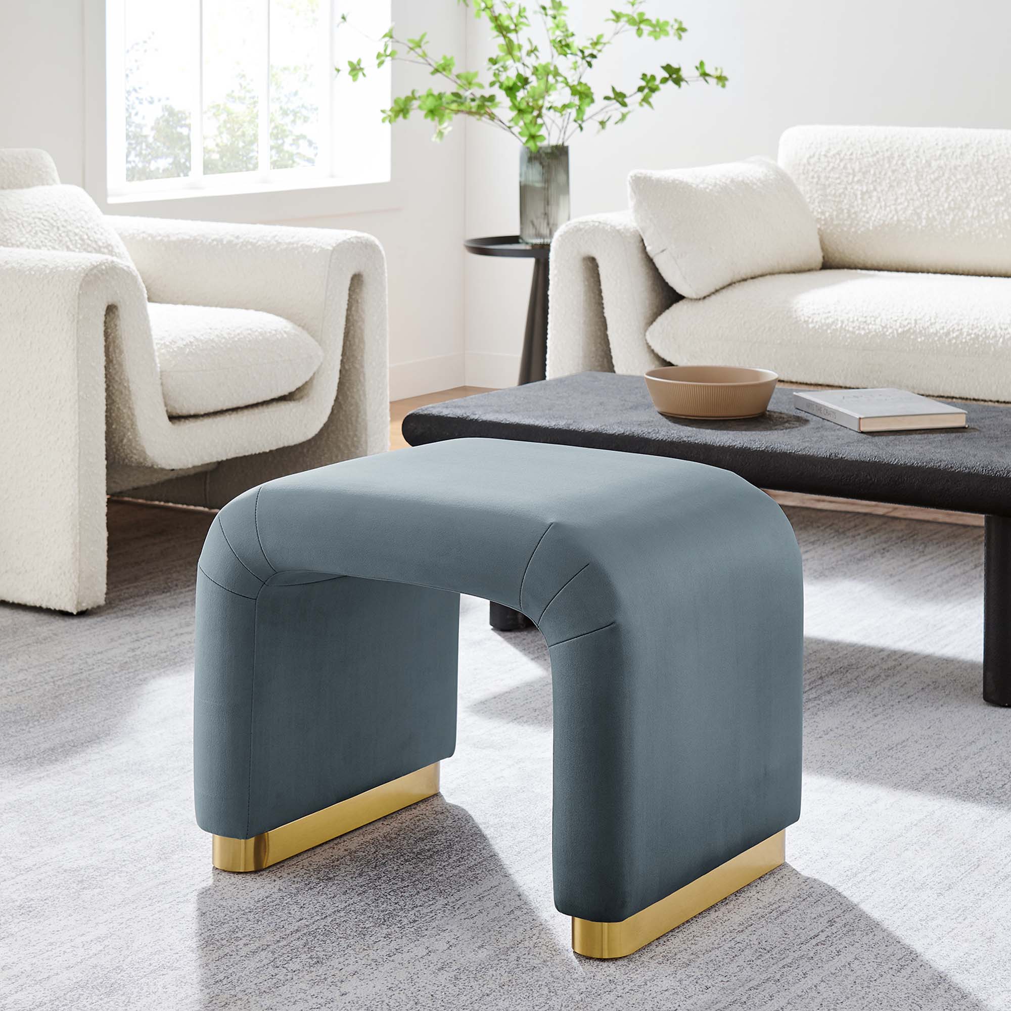 Modway Koda Performance Velvet Waterfall Stool