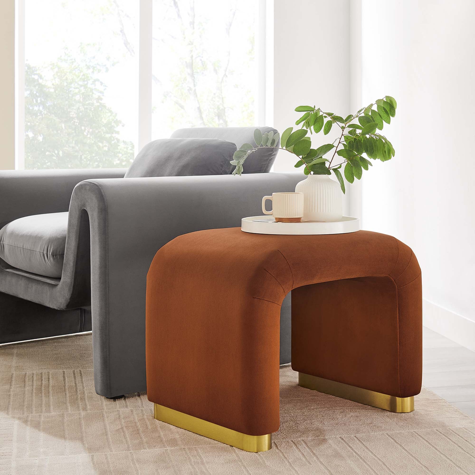 Modway Koda Performance Velvet Waterfall Stool
