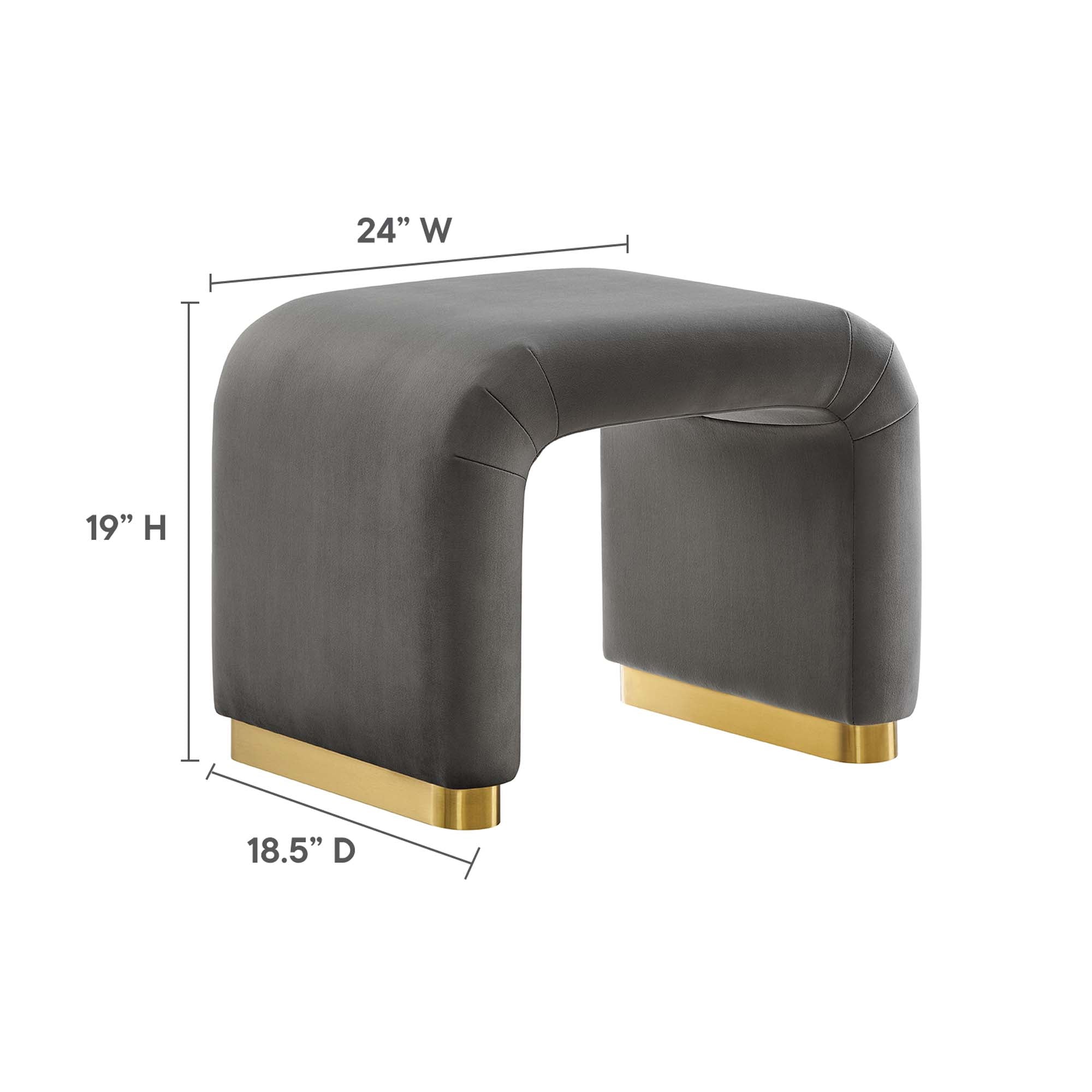 Modway Koda Performance Velvet Waterfall Stool