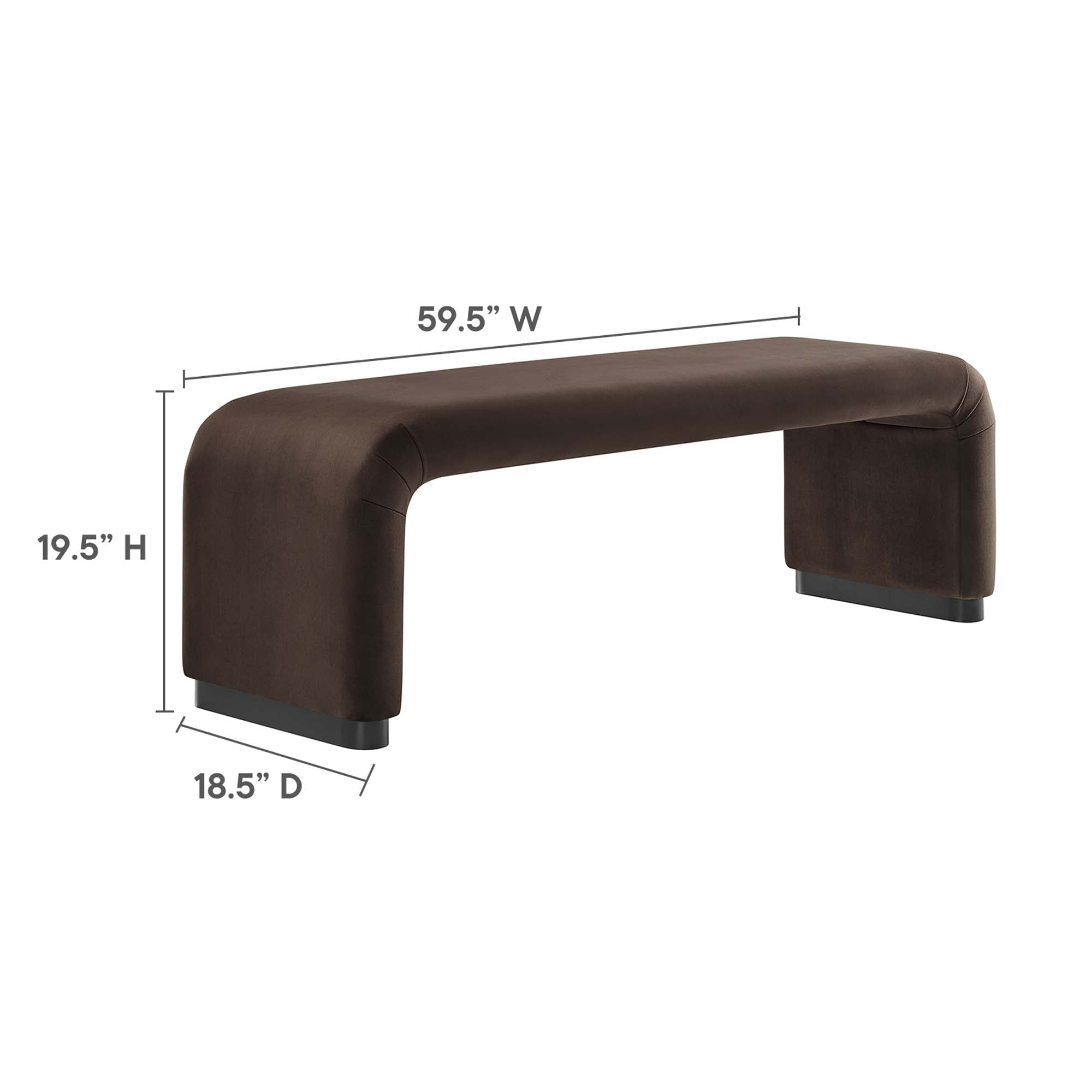 Modway Koda Performance Velvet Waterfall Long Bench
