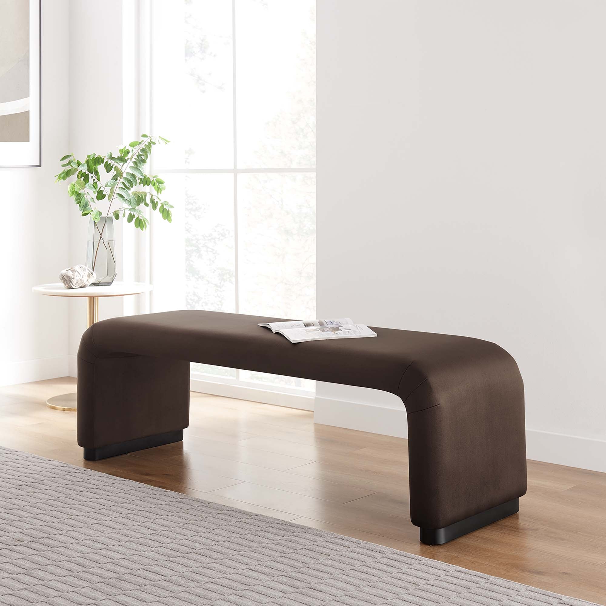 Modway Koda Performance Velvet Waterfall Long Bench
