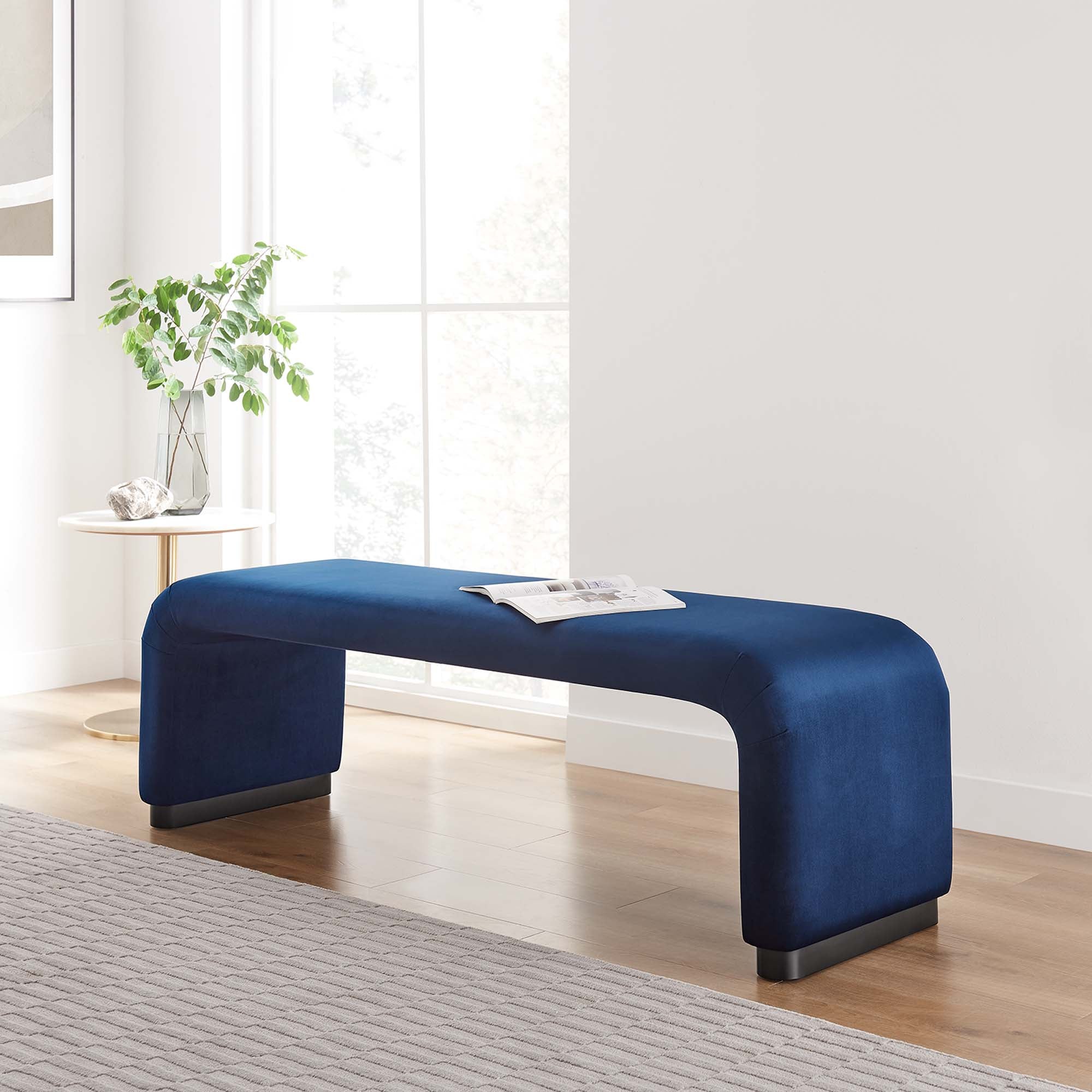 Modway Koda Performance Velvet Waterfall Long Bench
