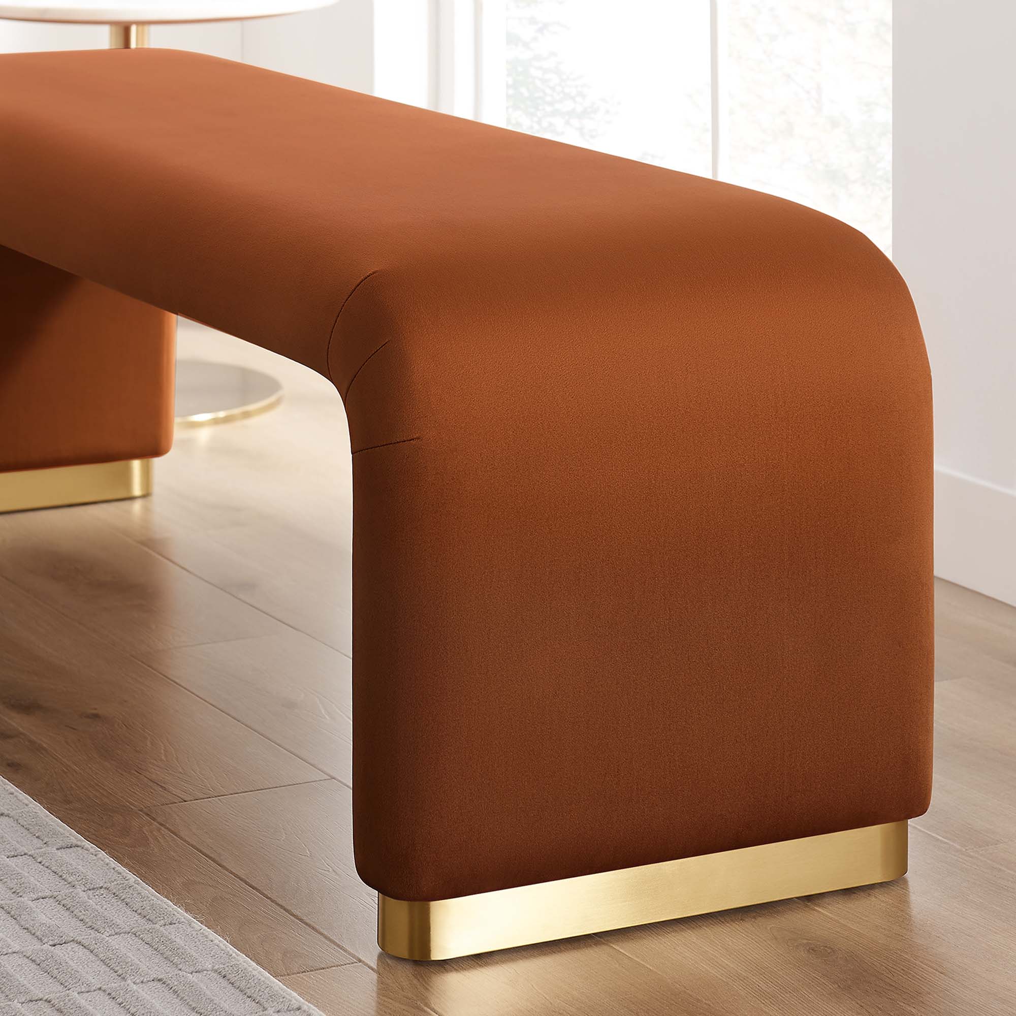 Modway Koda Performance Velvet Waterfall Long Bench