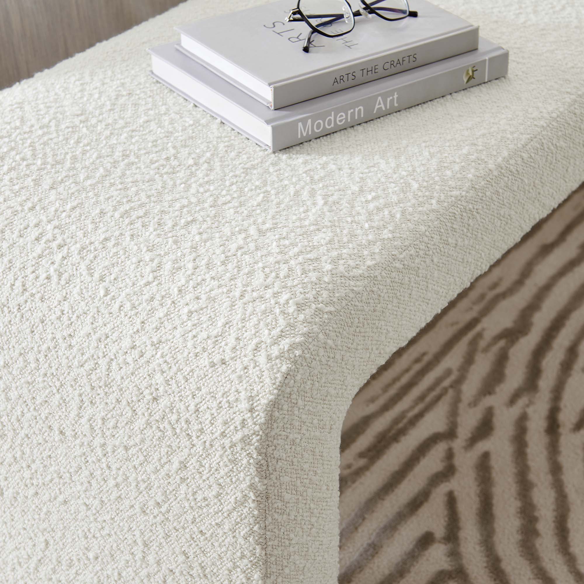 Modway Simba Boucle Fabric Waterfall Long Bench