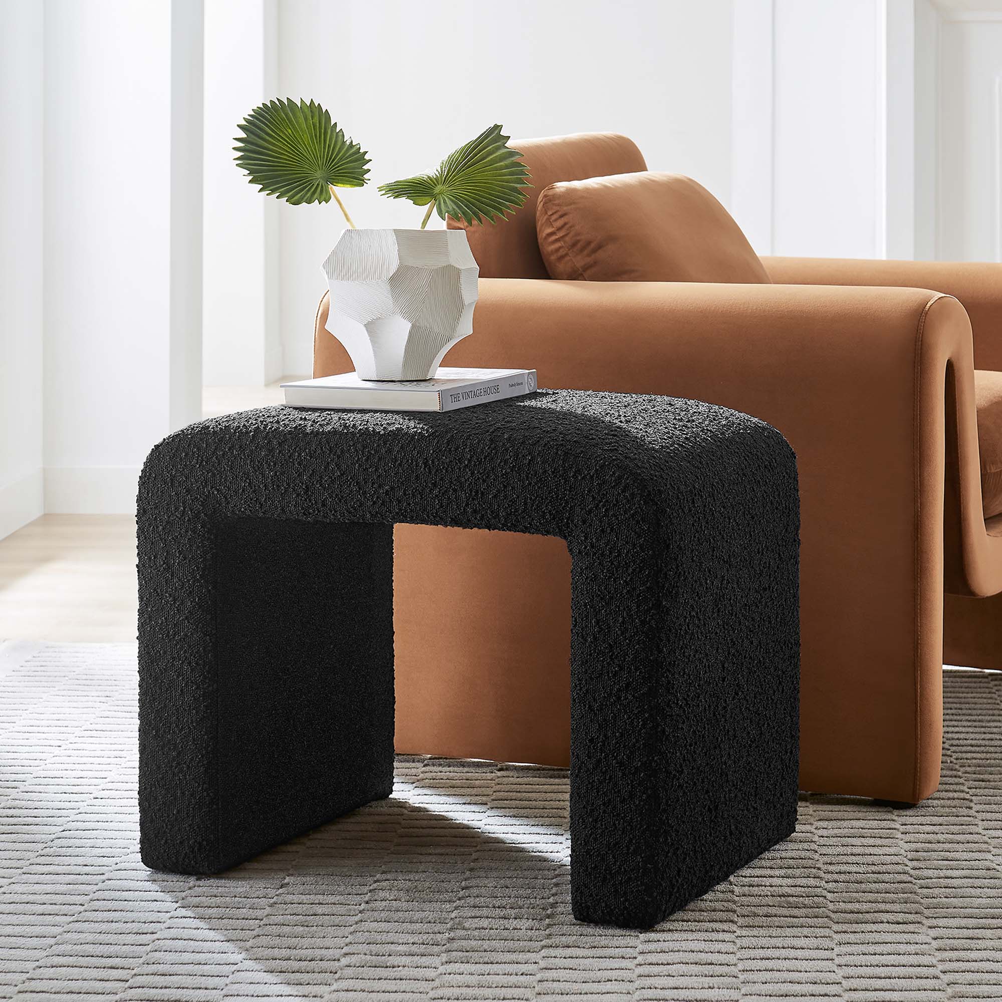 Modway Simba Boucle Fabric Waterfall Stool