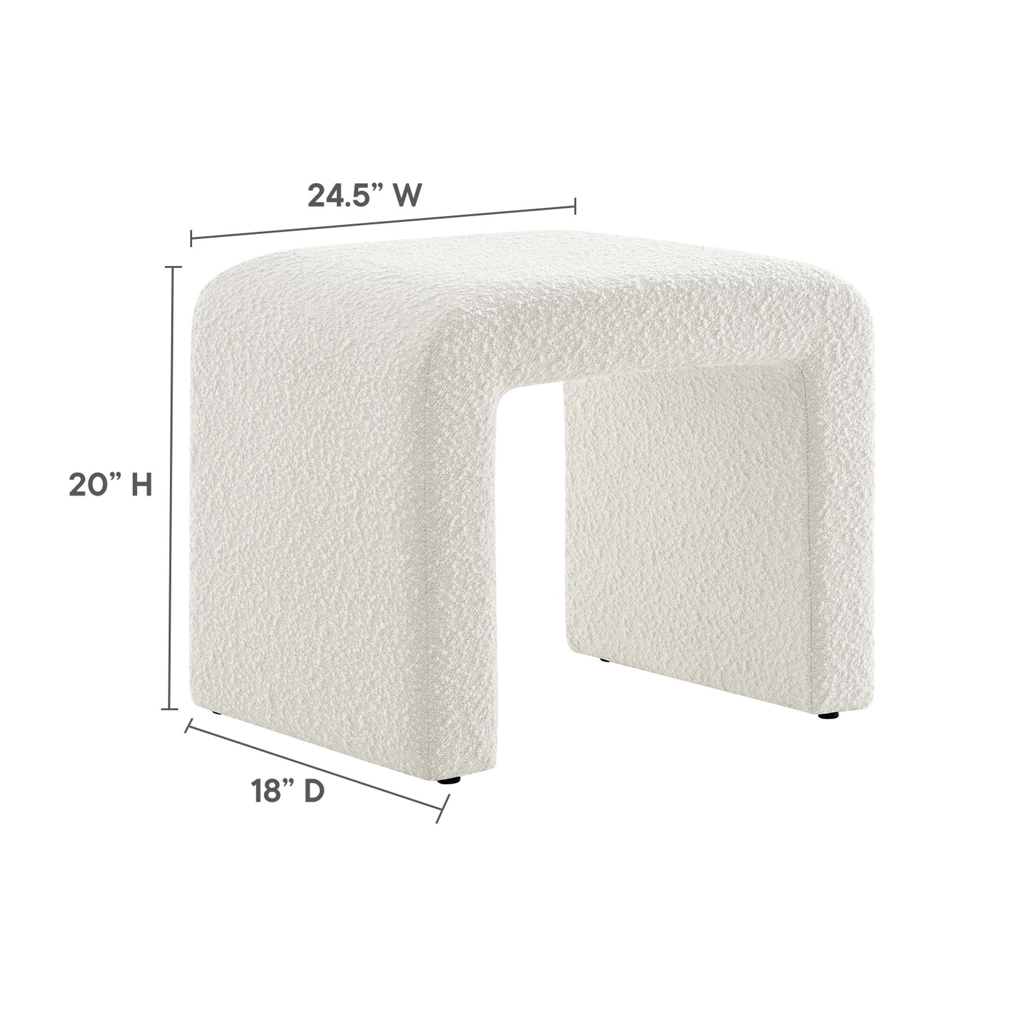 Modway Simba Boucle Fabric Waterfall Stool
