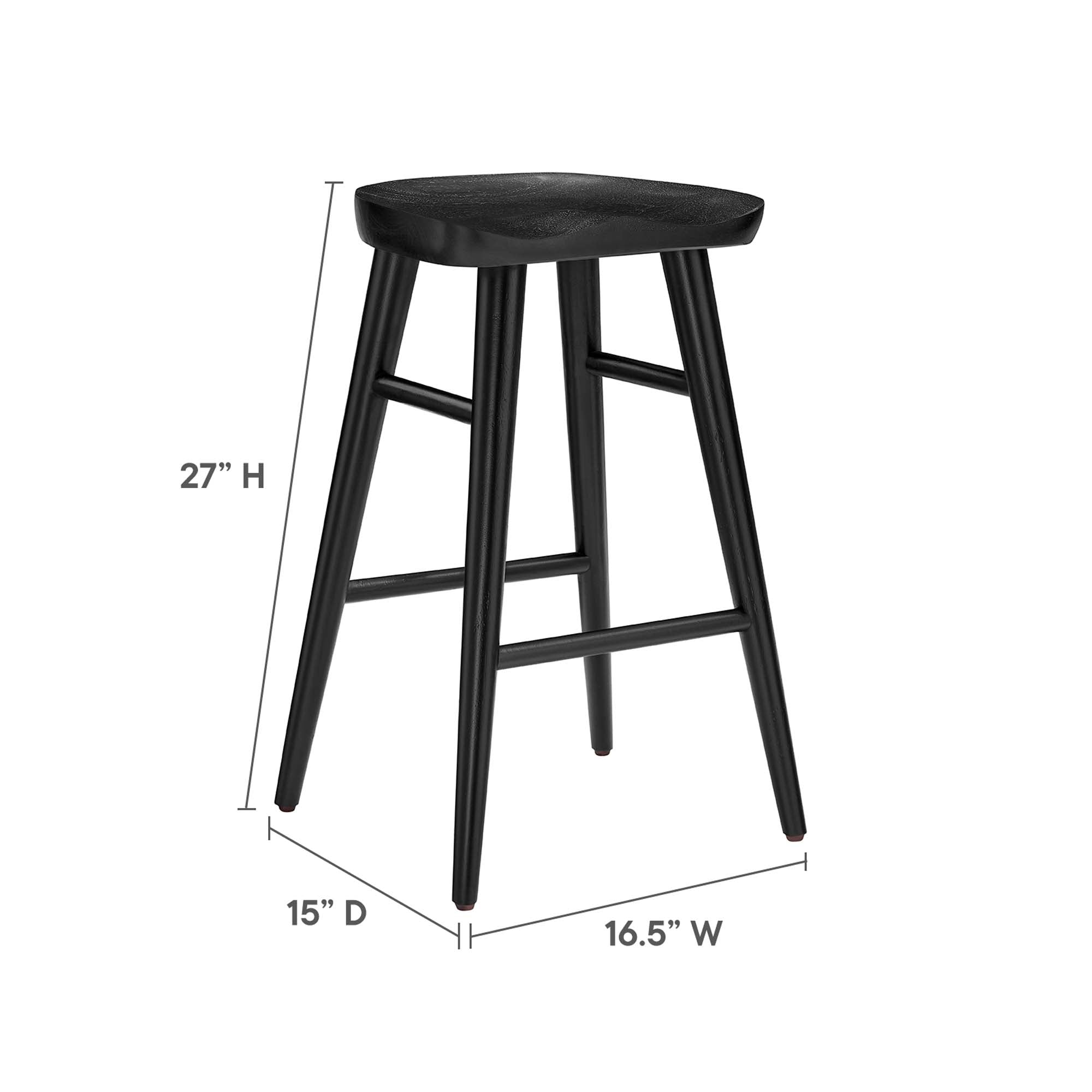 Modway Saville Backless Wood Counter Stools Set of 2
