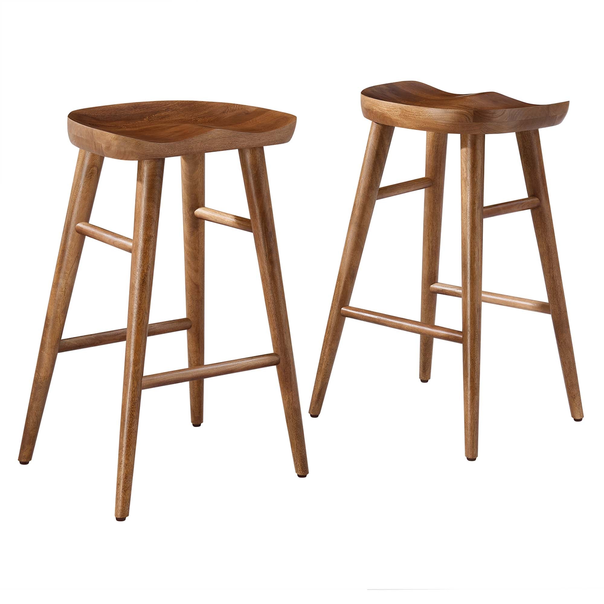 Modway Saville Backless Wood Counter Stools Set of 2