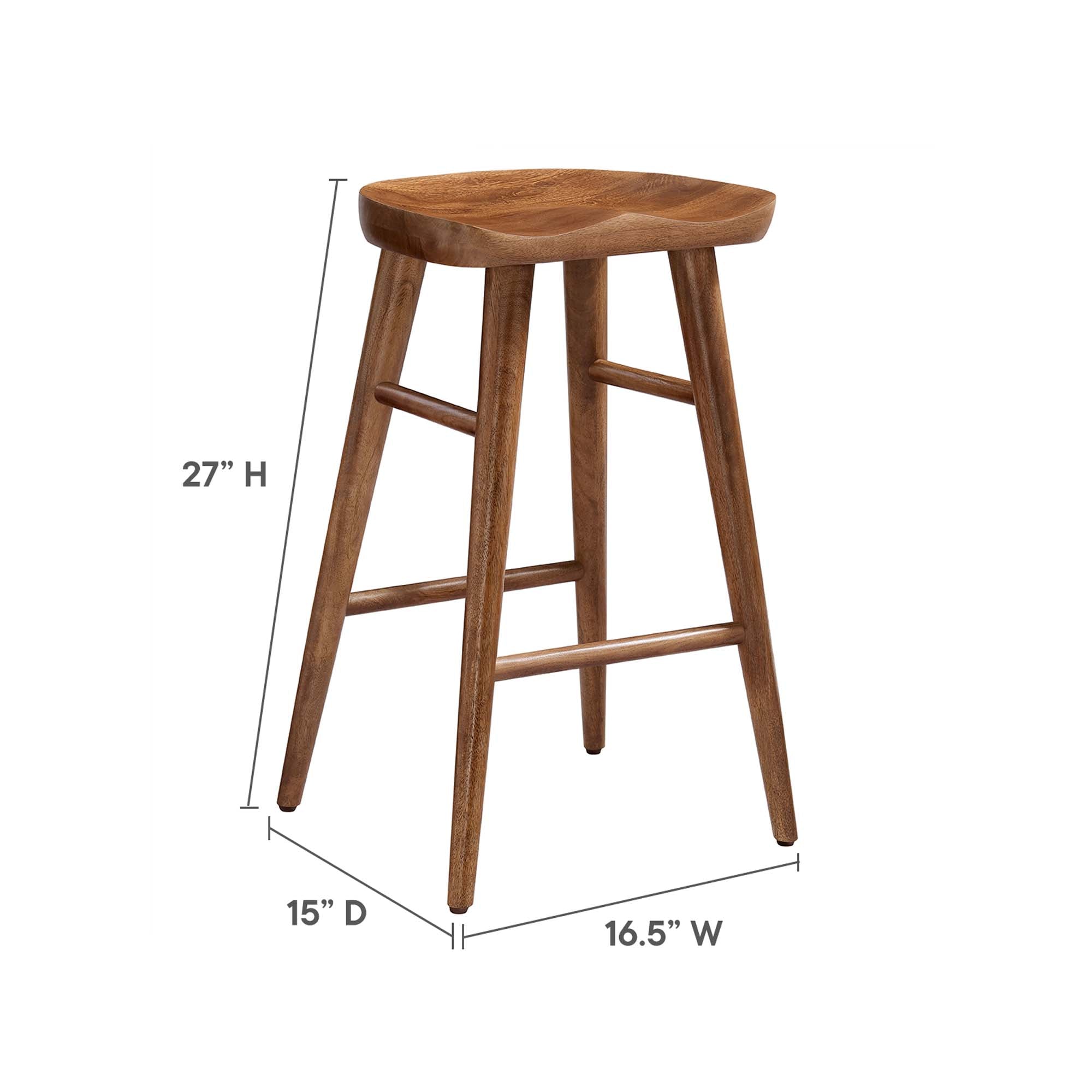 Modway Saville Backless Wood Counter Stools Set of 2