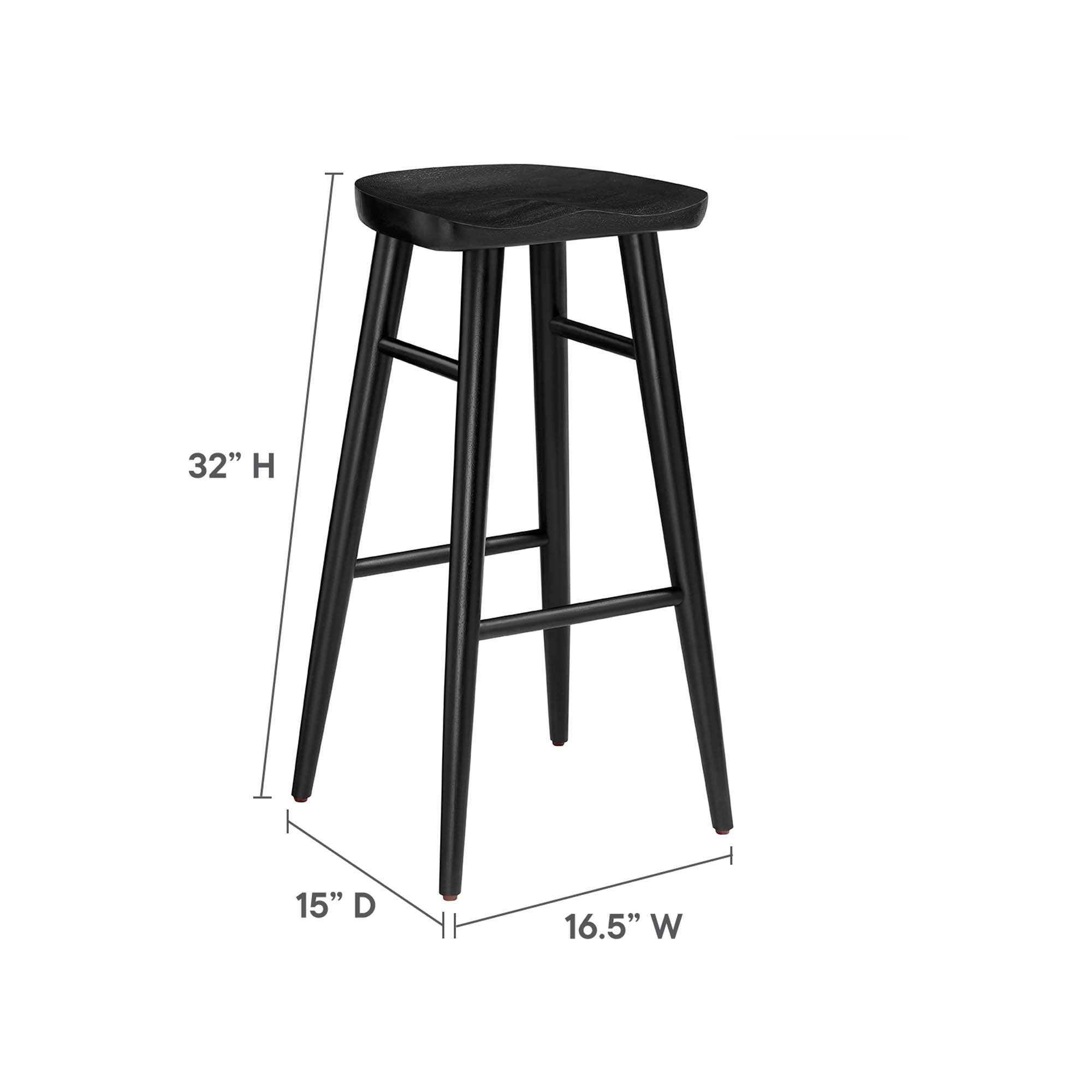 Modway Saville Backless Wood Bar Stools Set of 2