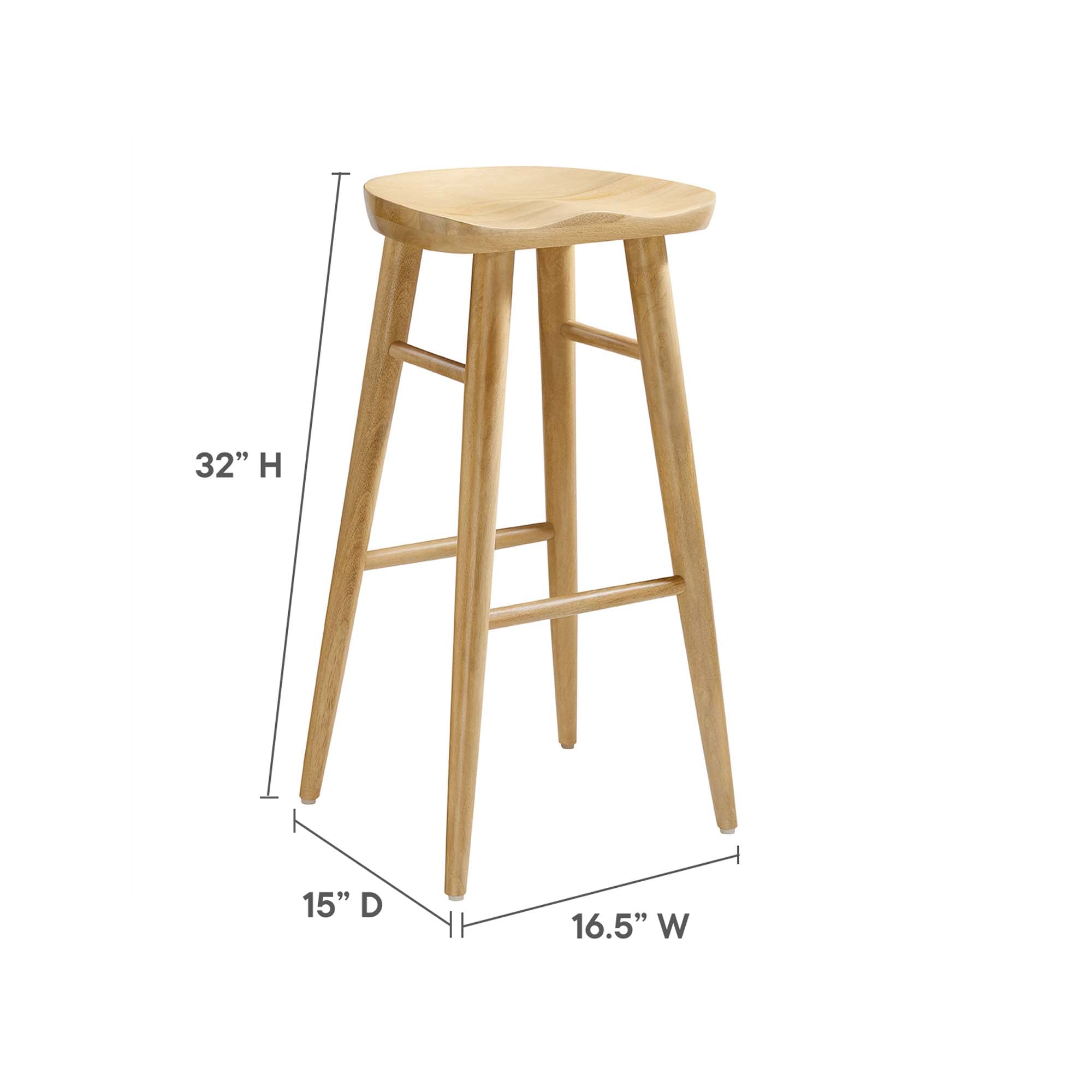 Modway Saville Backless Wood Bar Stools Set of 2