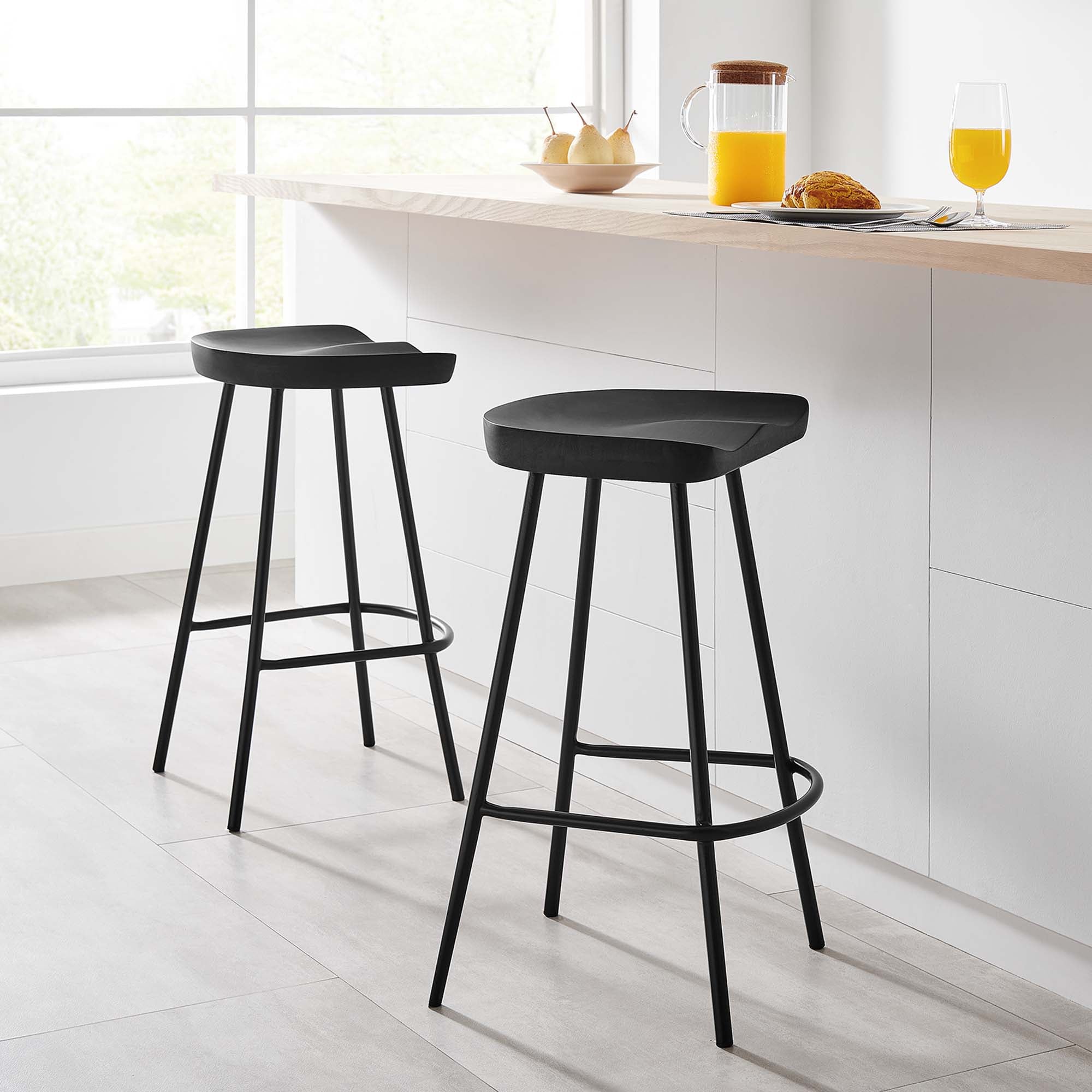 Modway Concord Backless Wood Counter Stools Set of 2