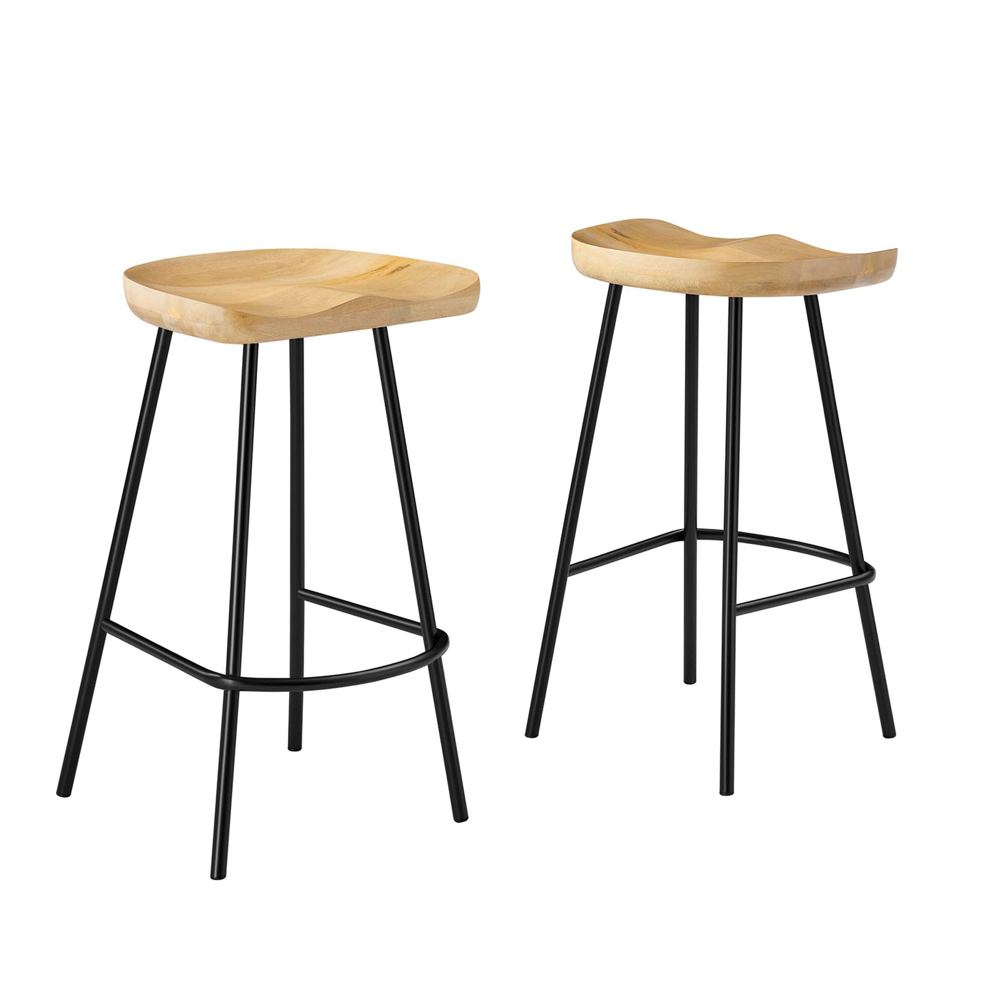 Modway Concord Backless Wood Counter Stools Set of 2