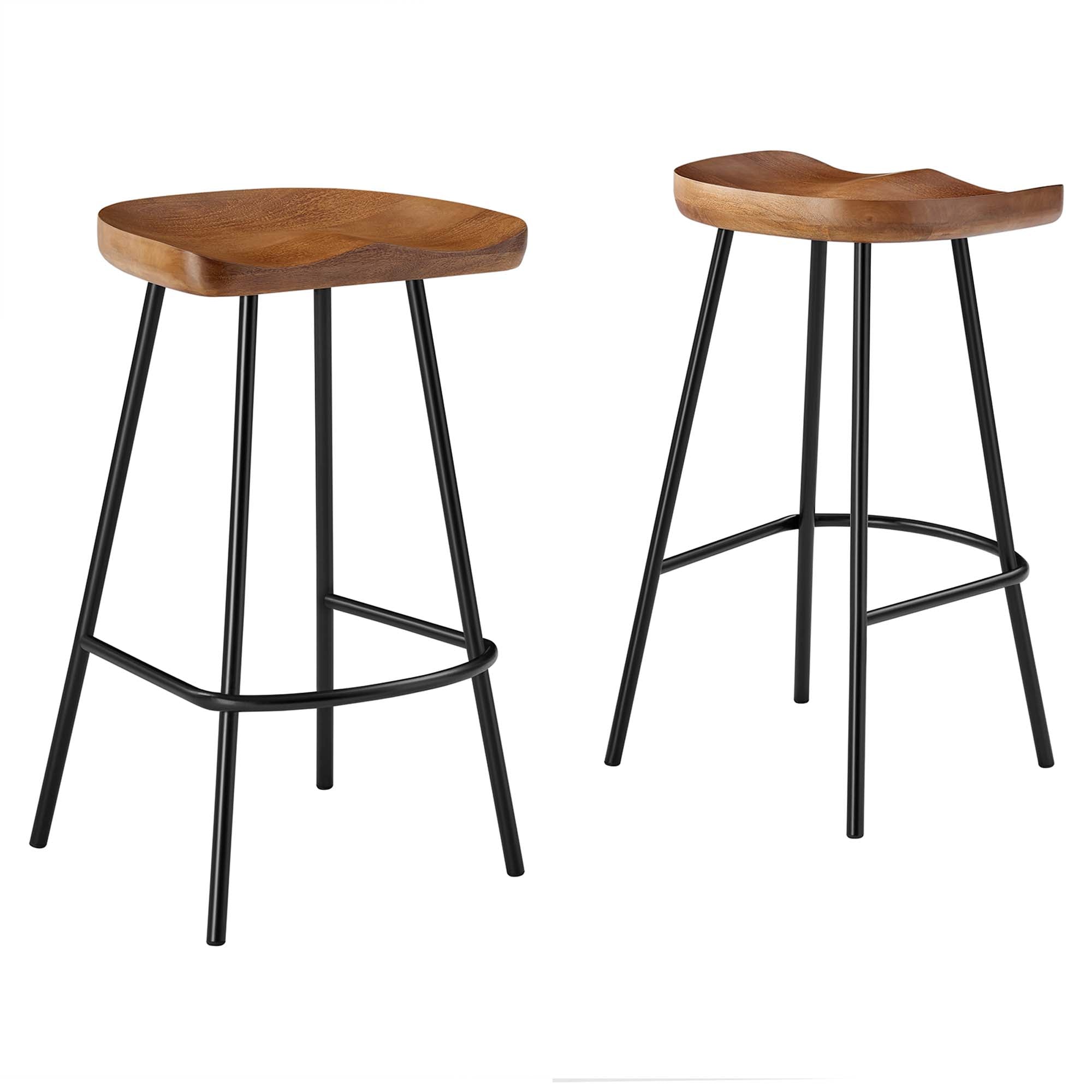 Modway Concord Backless Wood Counter Stools Set of 2