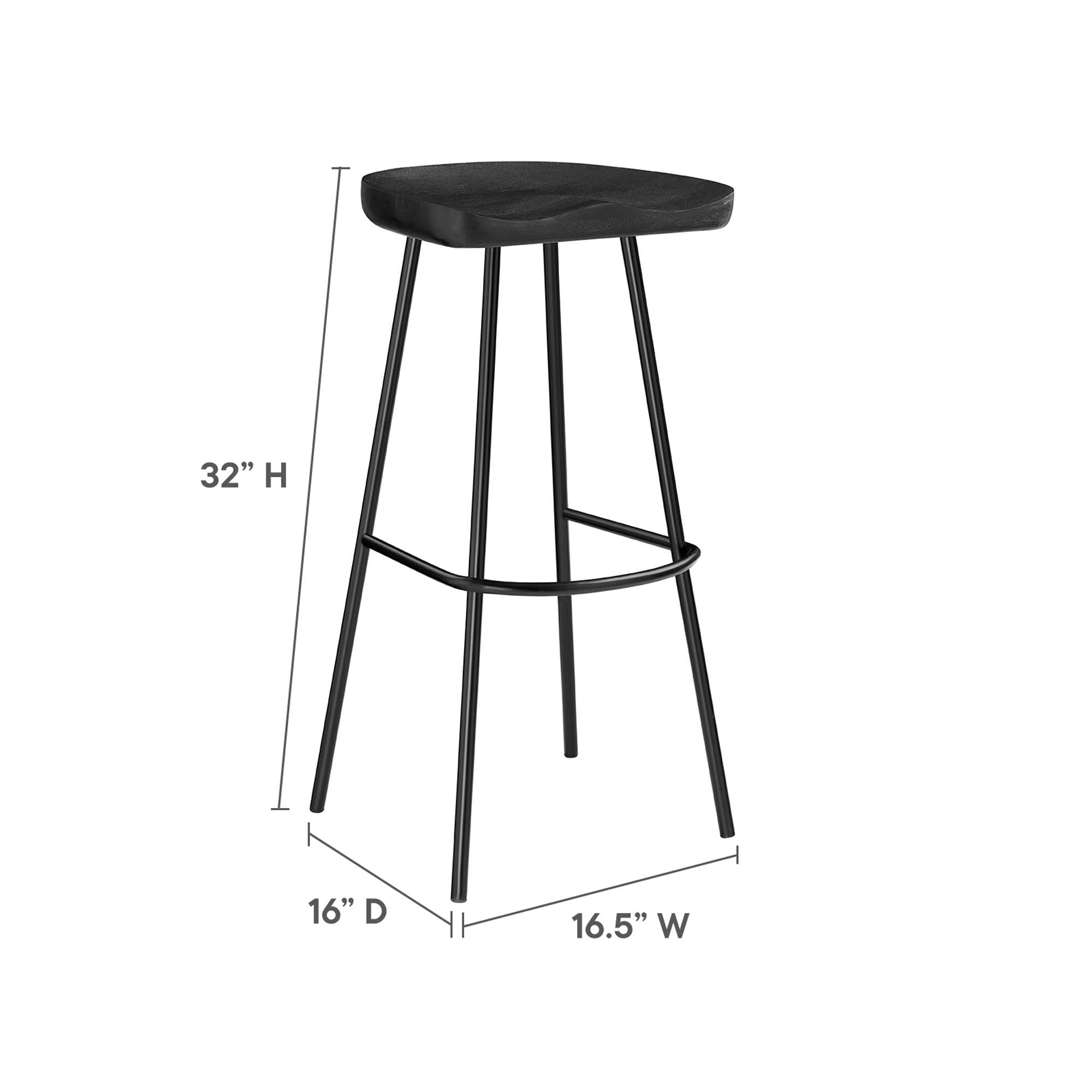 Modway Concord Backless Wood Bar Stools Set of 2