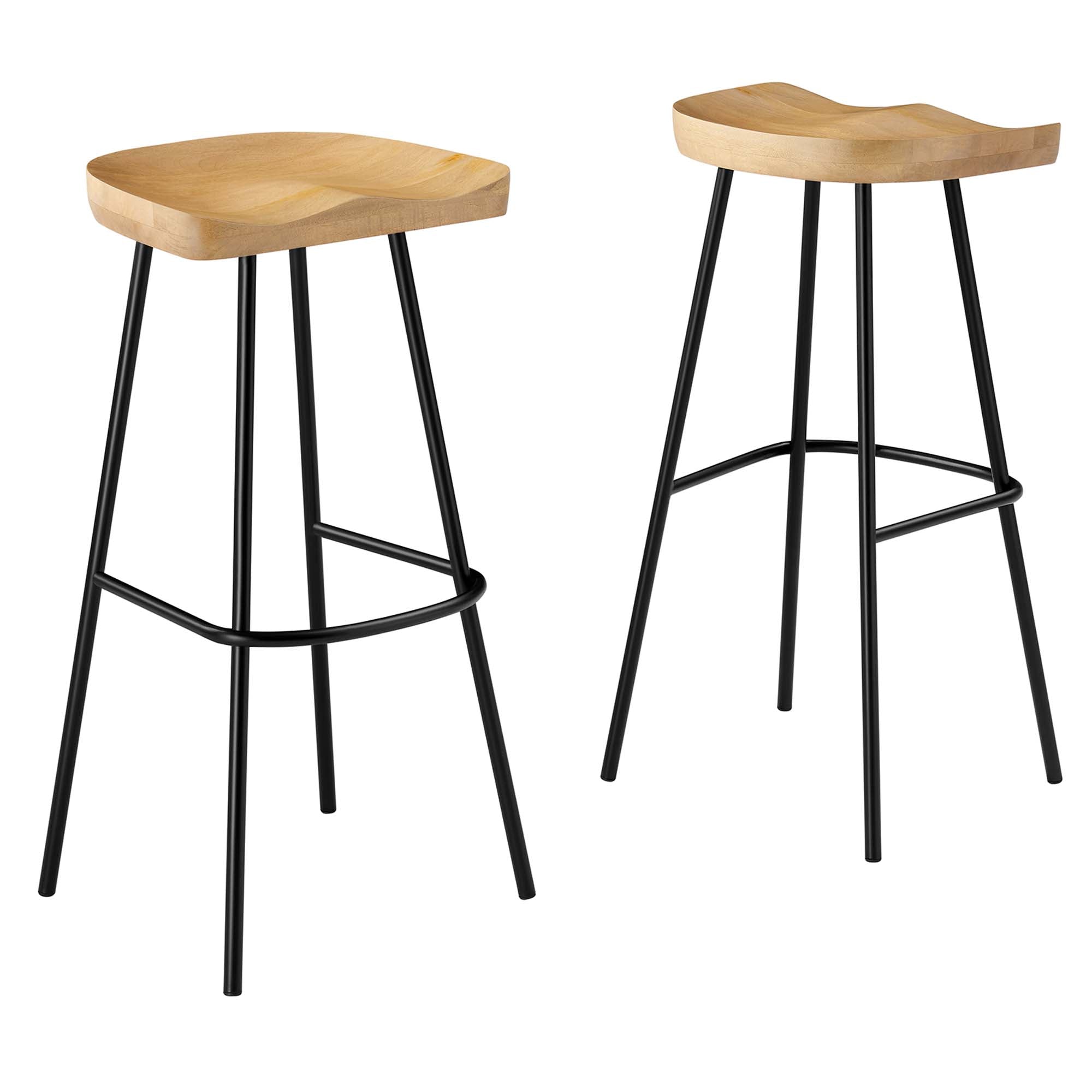 Modway Concord Backless Wood Bar Stools Set of 2