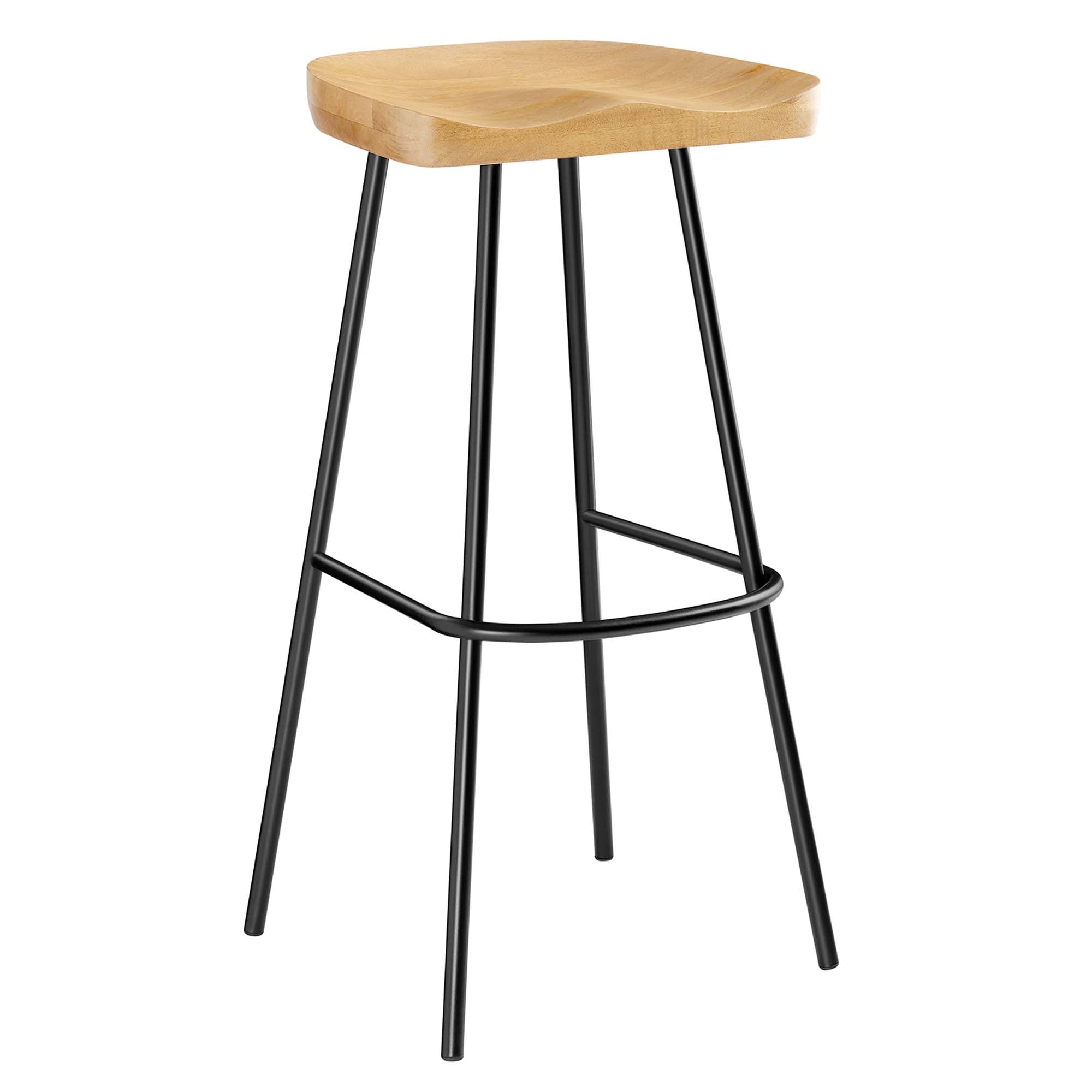 Modway Concord Backless Wood Bar Stools Set of 2
