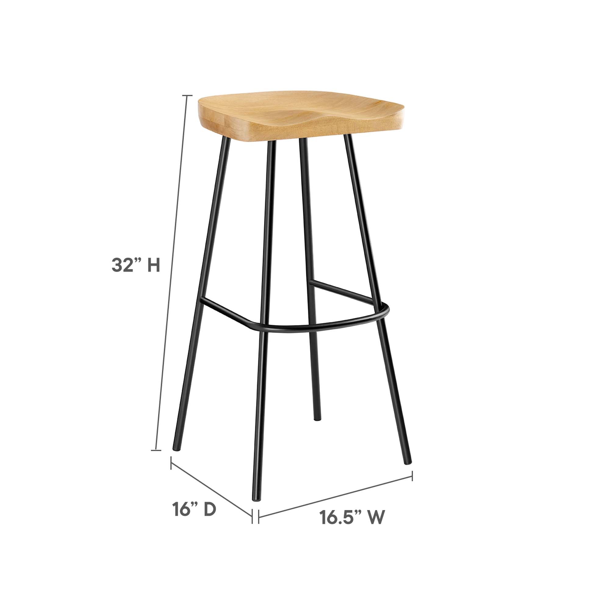 Modway Concord Backless Wood Bar Stools Set of 2
