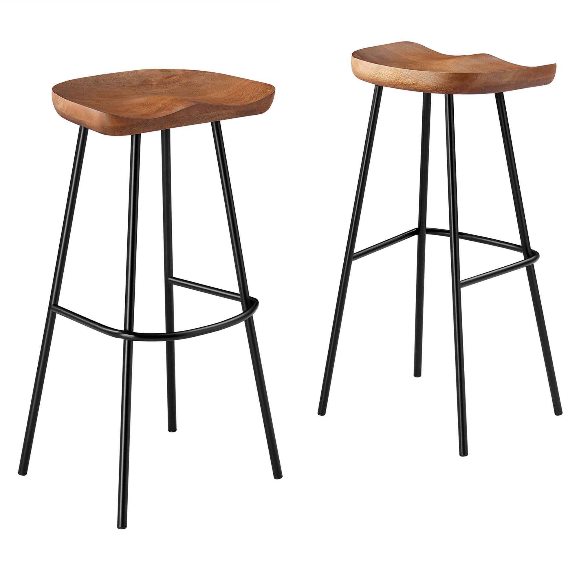 Modway Concord Backless Wood Bar Stools Set of 2