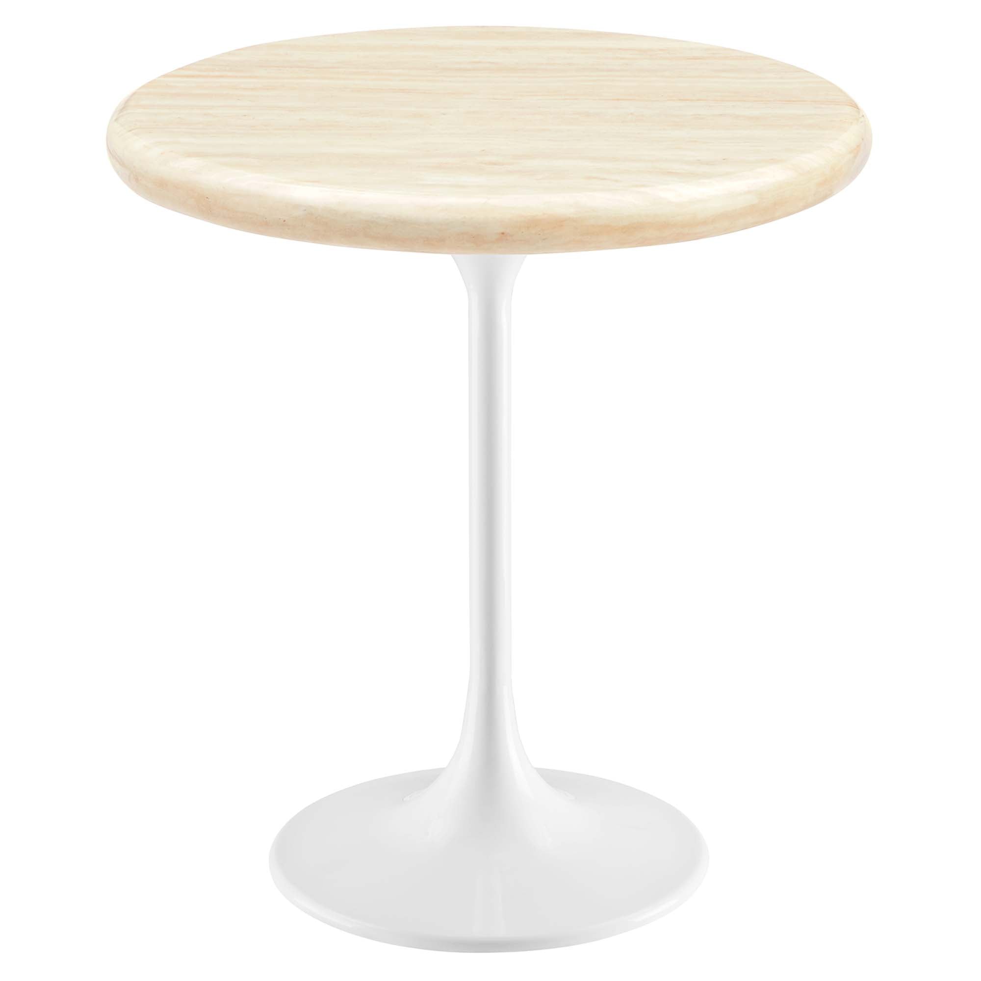 Modway Lippa 20" Round Faux Travertine Side Table