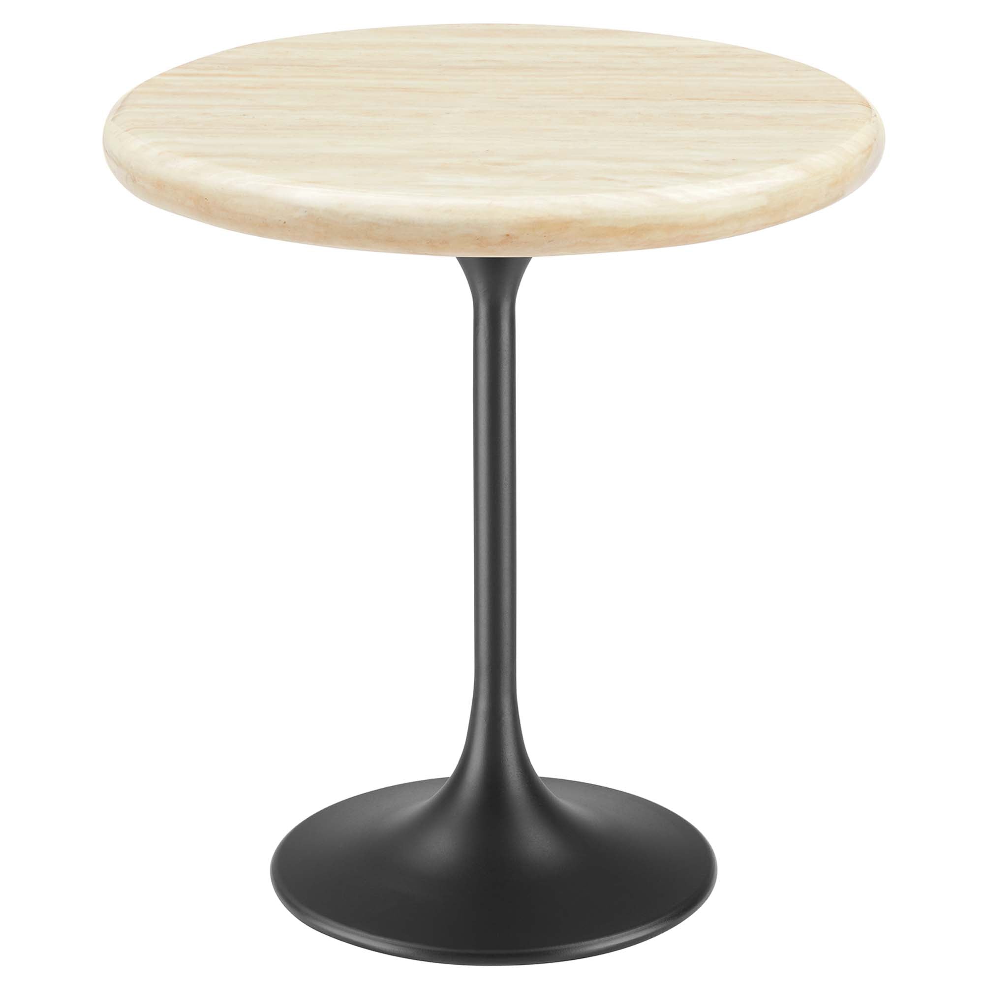 Modway Lippa 20" Round Faux Travertine Side Table
