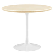 Modway Lippa 36" Round Faux Travertine Dining Table
