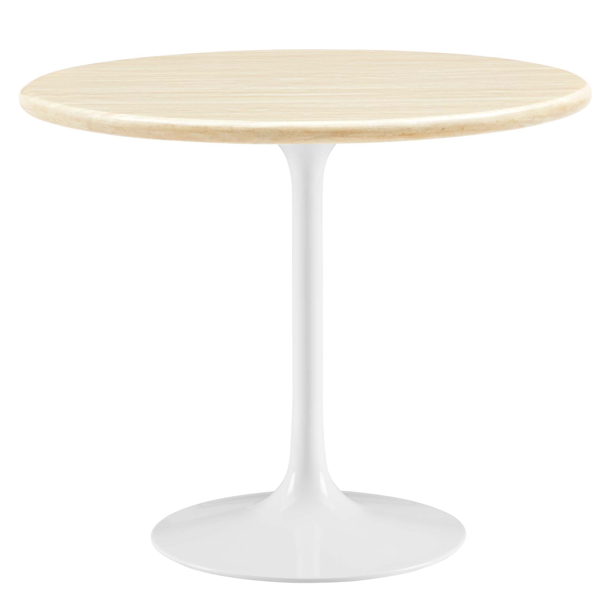 Modway Lippa 36" Round Faux Travertine Dining Table