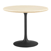 Modway Lippa 36" Round Faux Travertine Dining Table