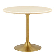 Modway Lippa 36" Round Faux Travertine Dining Table