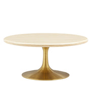 Modway Lippa 36" Round Faux Travertine Coffee Table