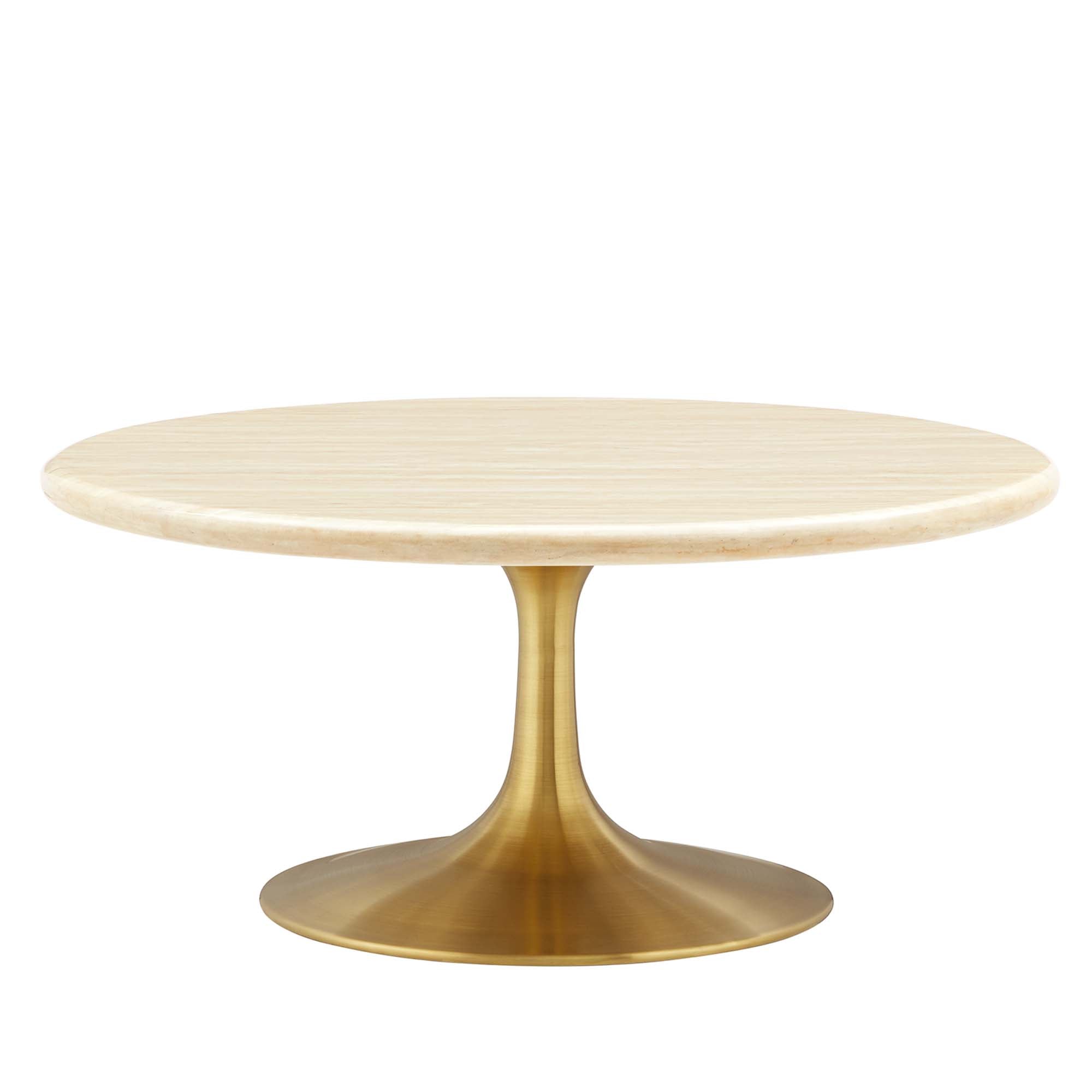 Modway Lippa 36" Round Faux Travertine Coffee Table