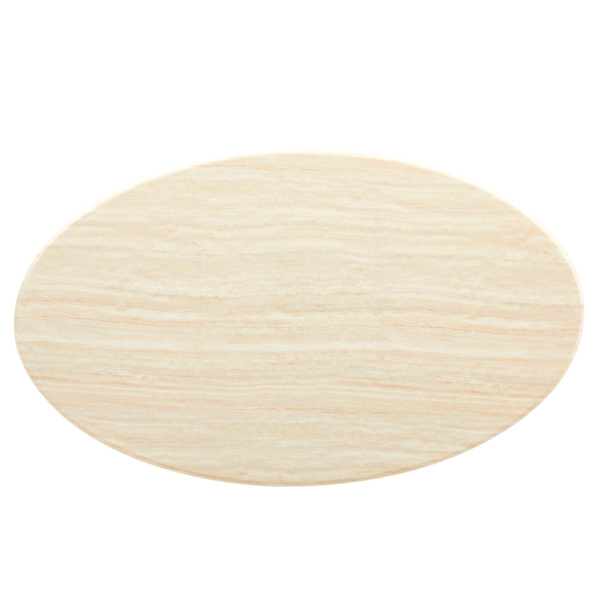 Modway Lippa 60” Oval Faux Travertine Dining Table