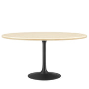 Modway Lippa 60" Oval Faux Travertine Dining Table