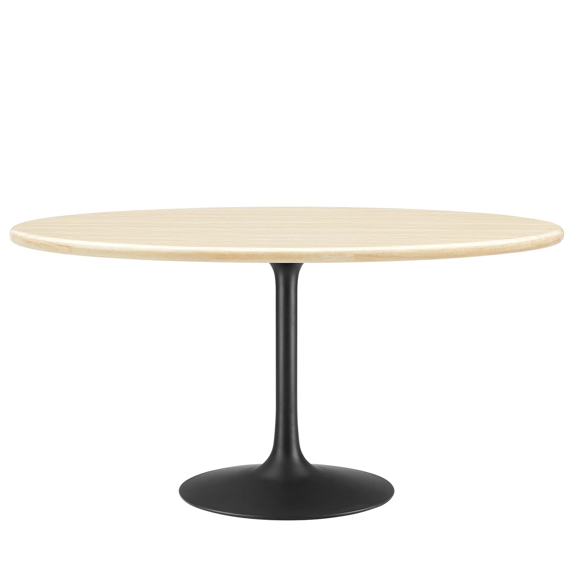 Modway Lippa 60" Oval Faux Travertine Dining Table