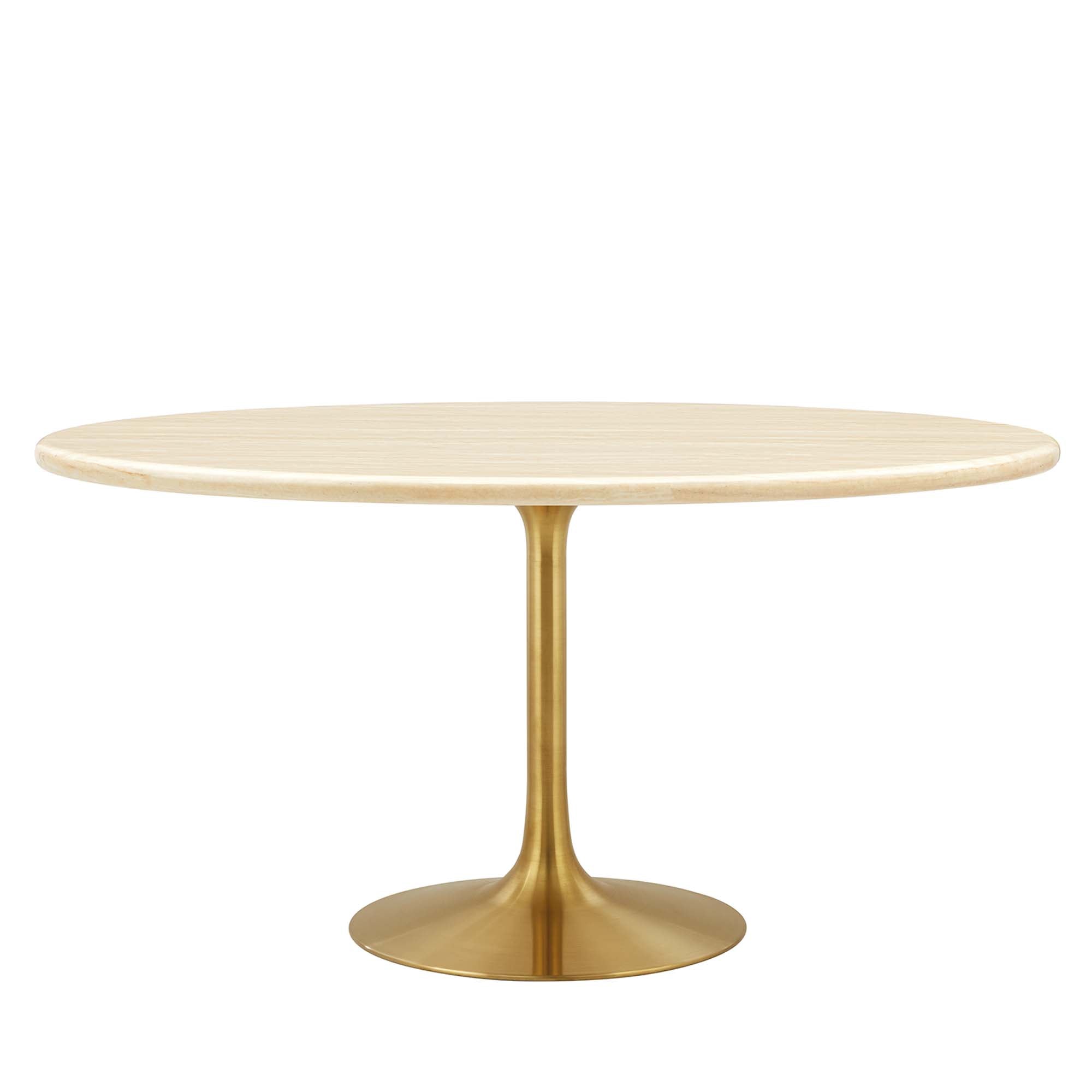 Modway Lippa 60" Oval Faux Travertine Dining Table