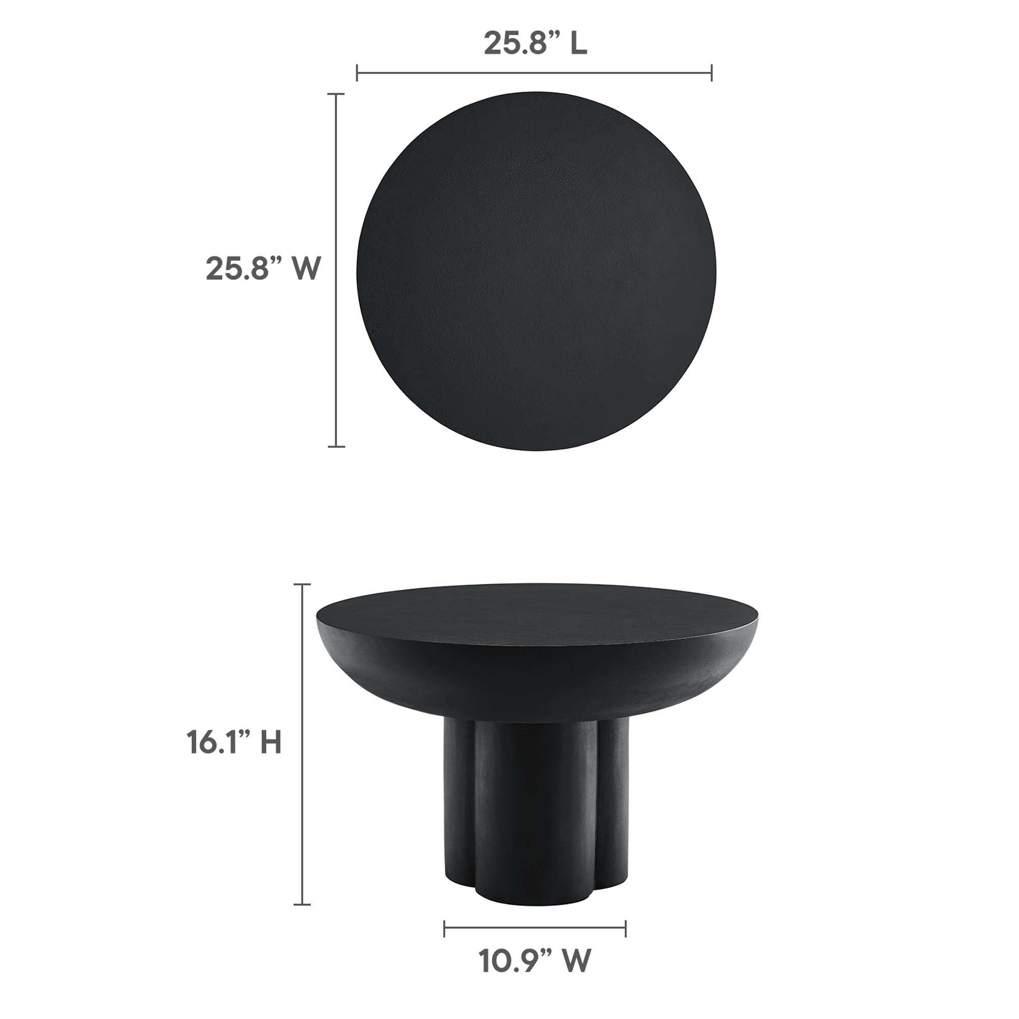 Modway Caspian Round Concrete Coffee Table