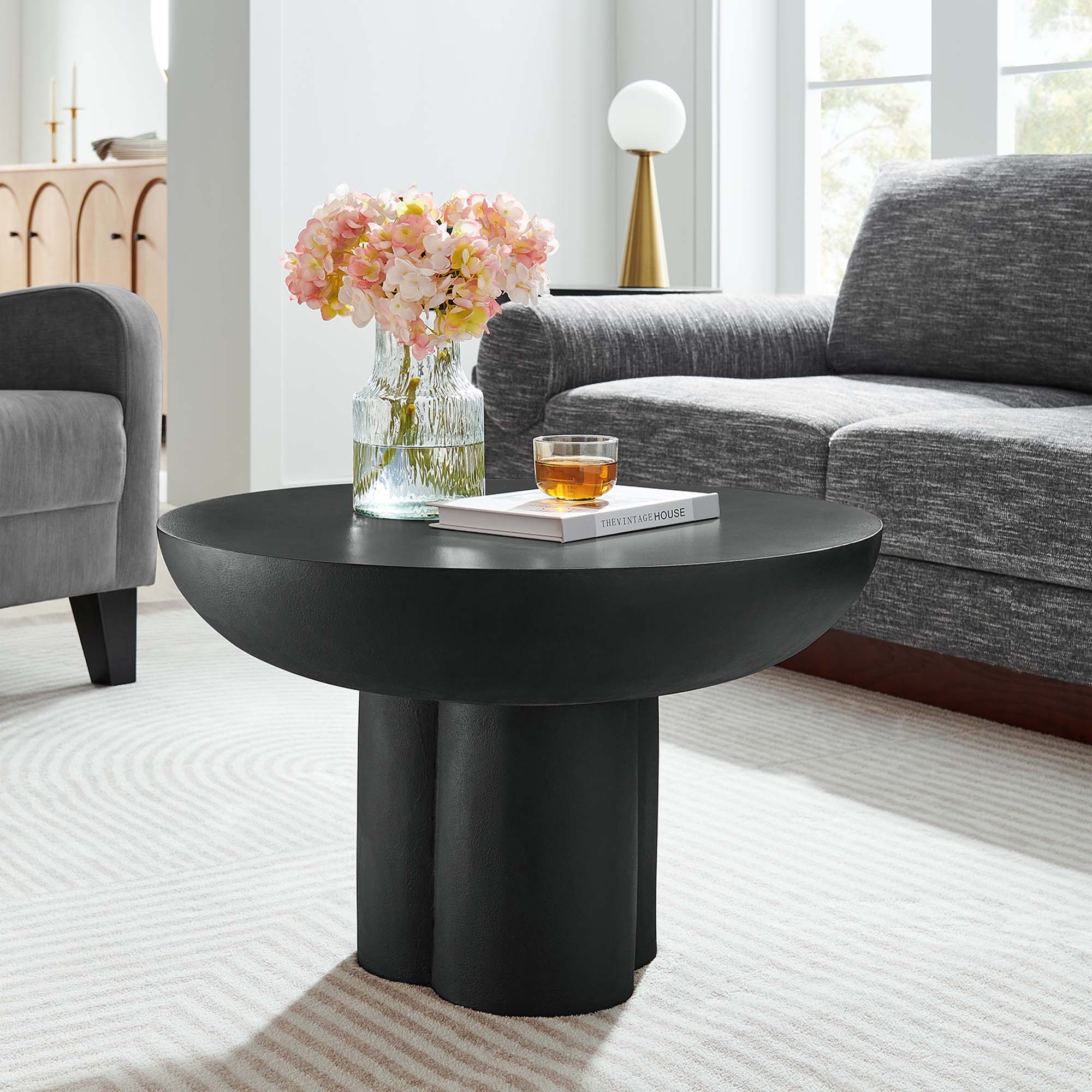 Modway Caspian Round Concrete Coffee Table