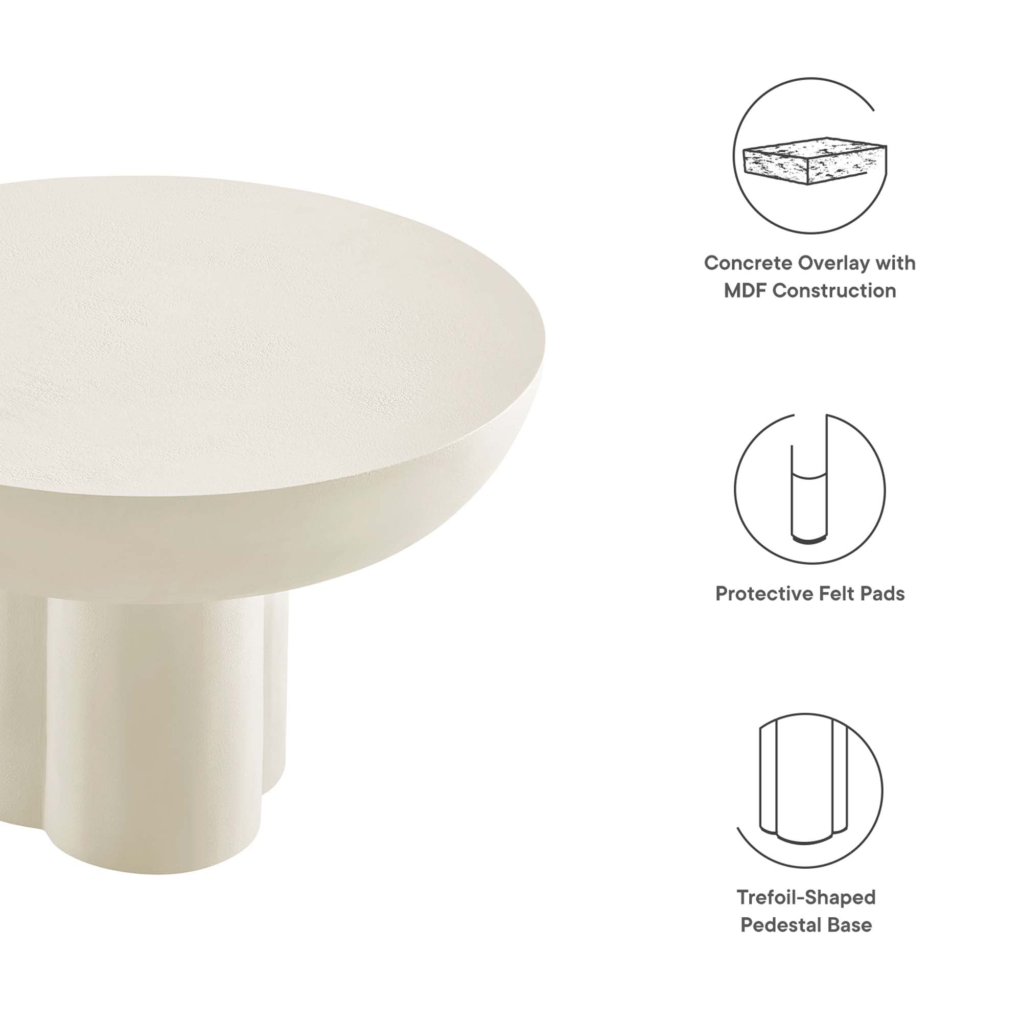 Modway Caspian Round Concrete Coffee Table