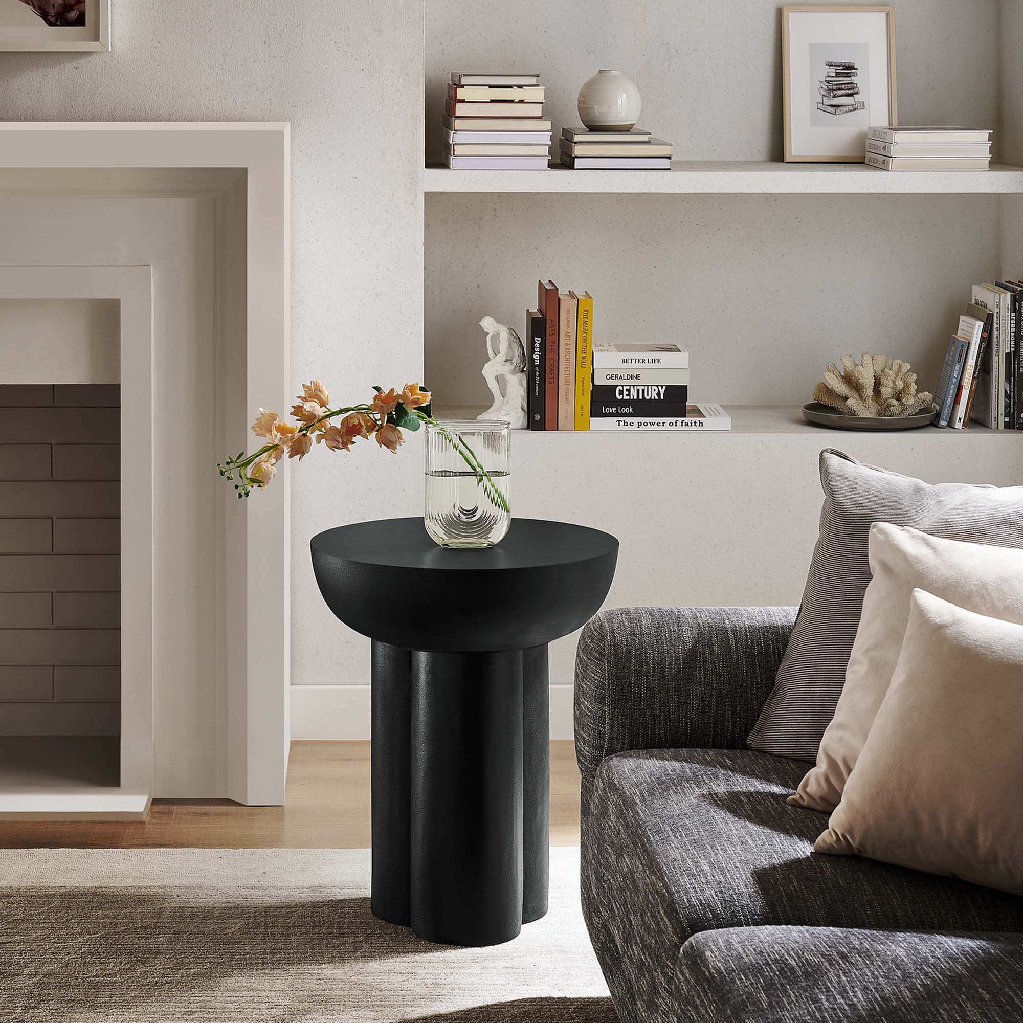 Modway Caspian Round Concrete Side Table