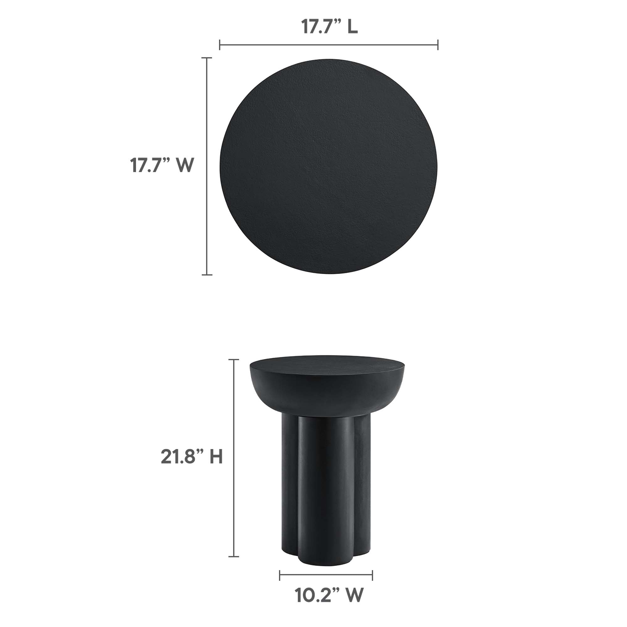 Modway Caspian Round Concrete Side Table
