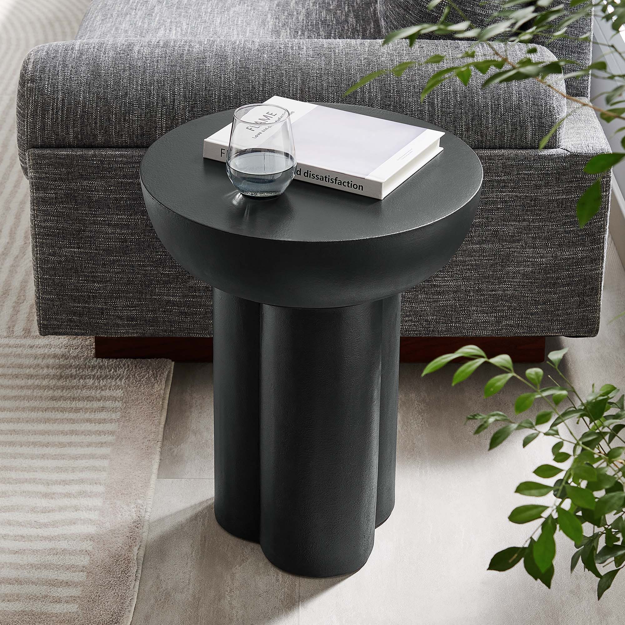 Modway Caspian Round Concrete Side Table