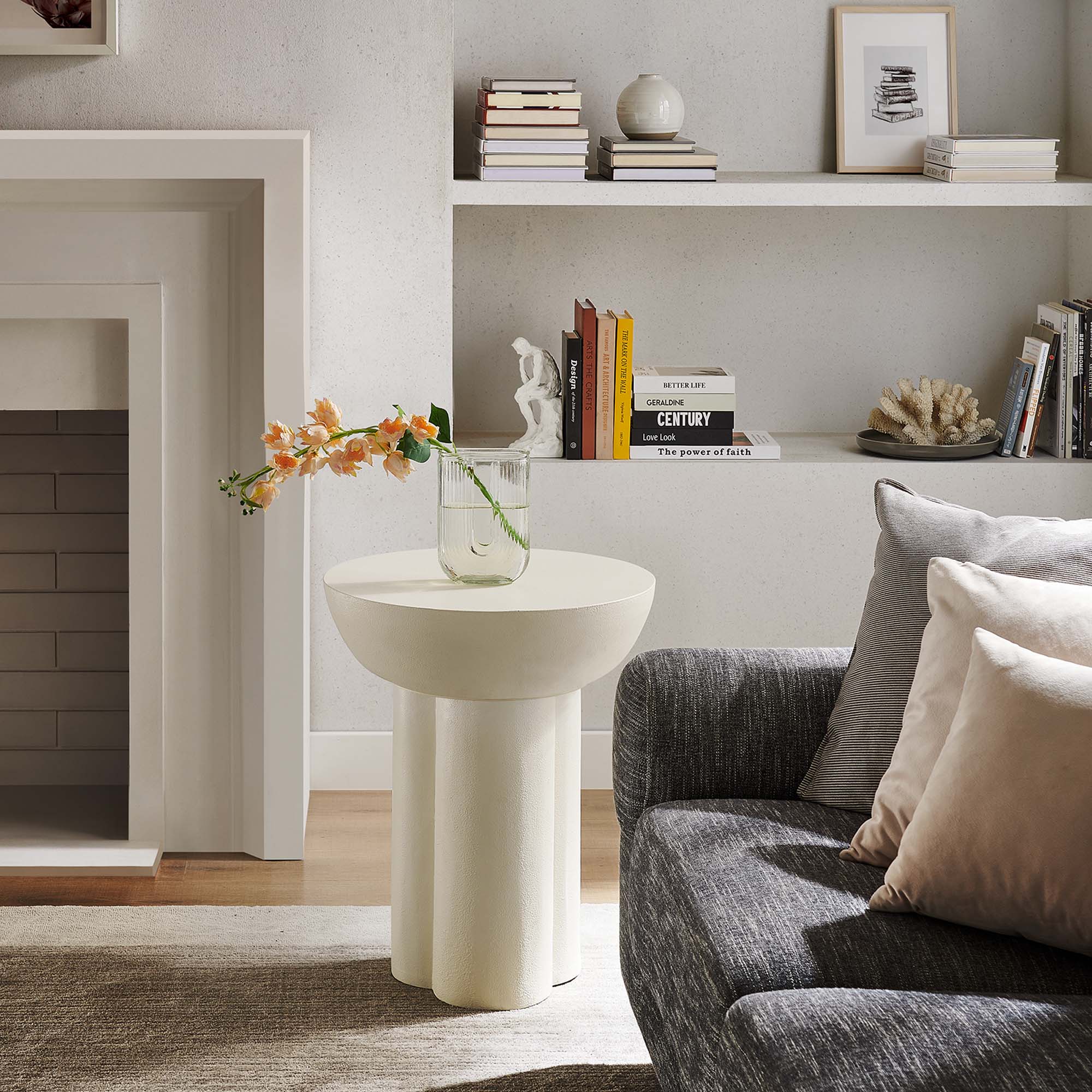 Modway Caspian Round Concrete Side Table