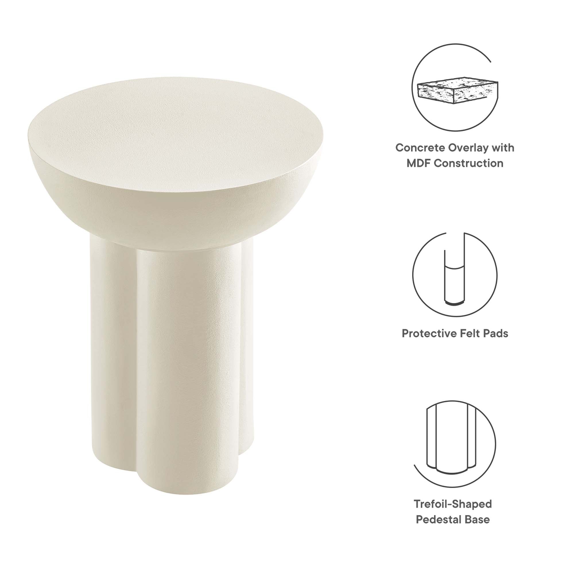 Modway Caspian Round Concrete Side Table